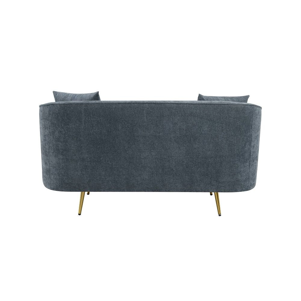 Nakendra - Loveseat With 2 Pillows - Cobalt Blue Chenille