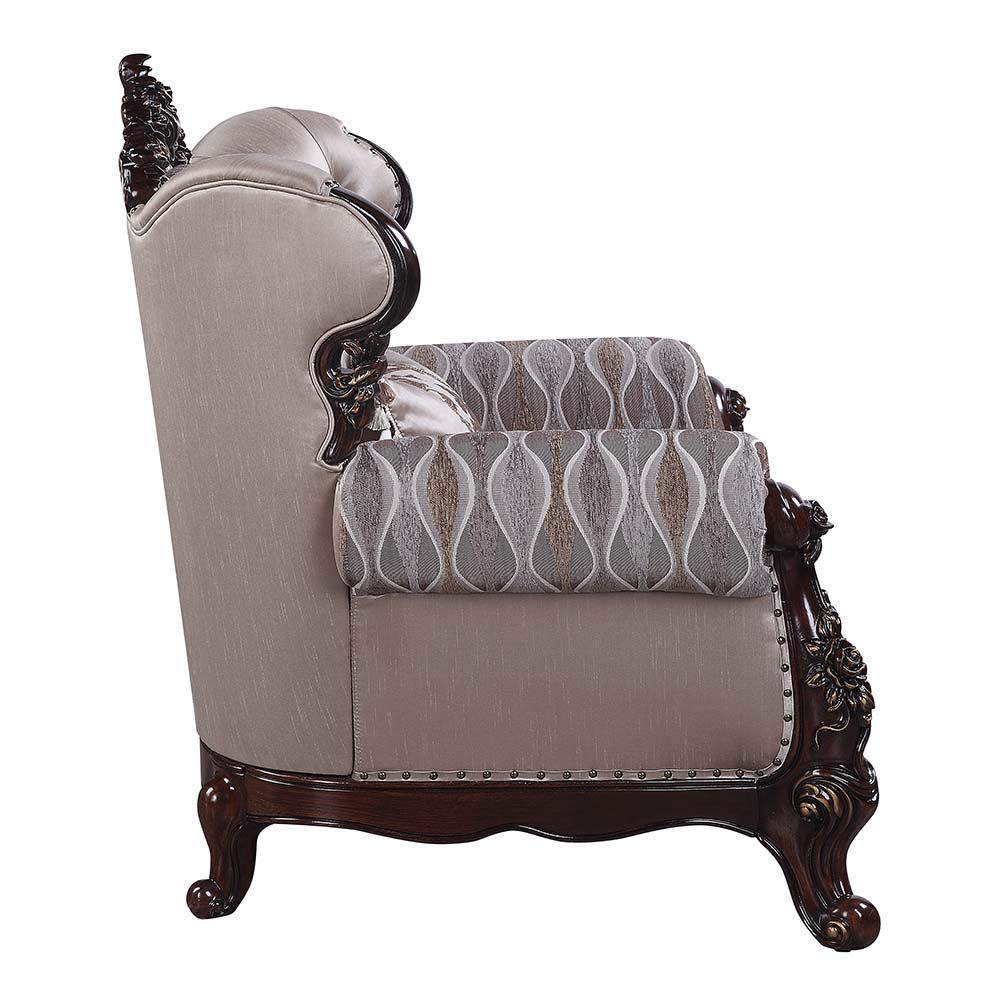ACME Benbek - Sofa - Fabric & Antique Oak Finish | Meri Furniture