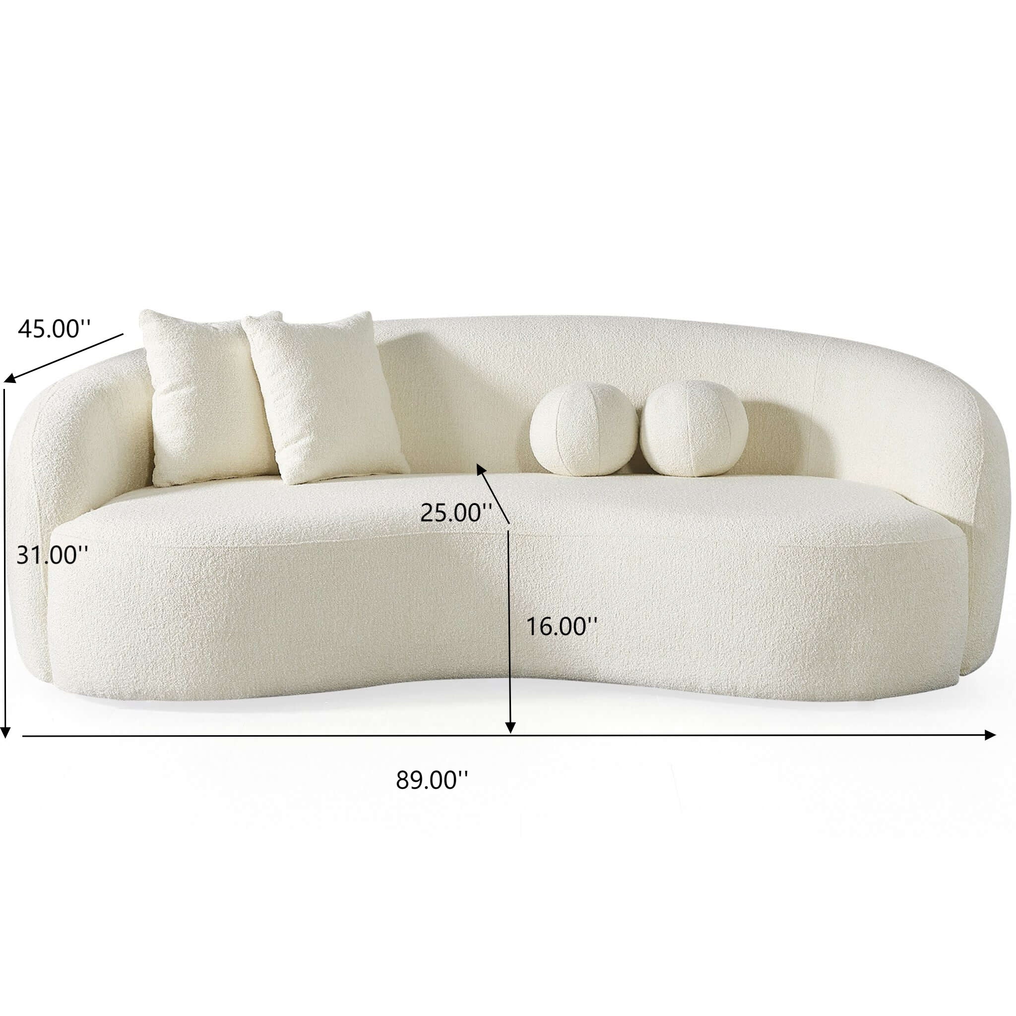 Drake - Japandi Style Curvy Boucle Sofa