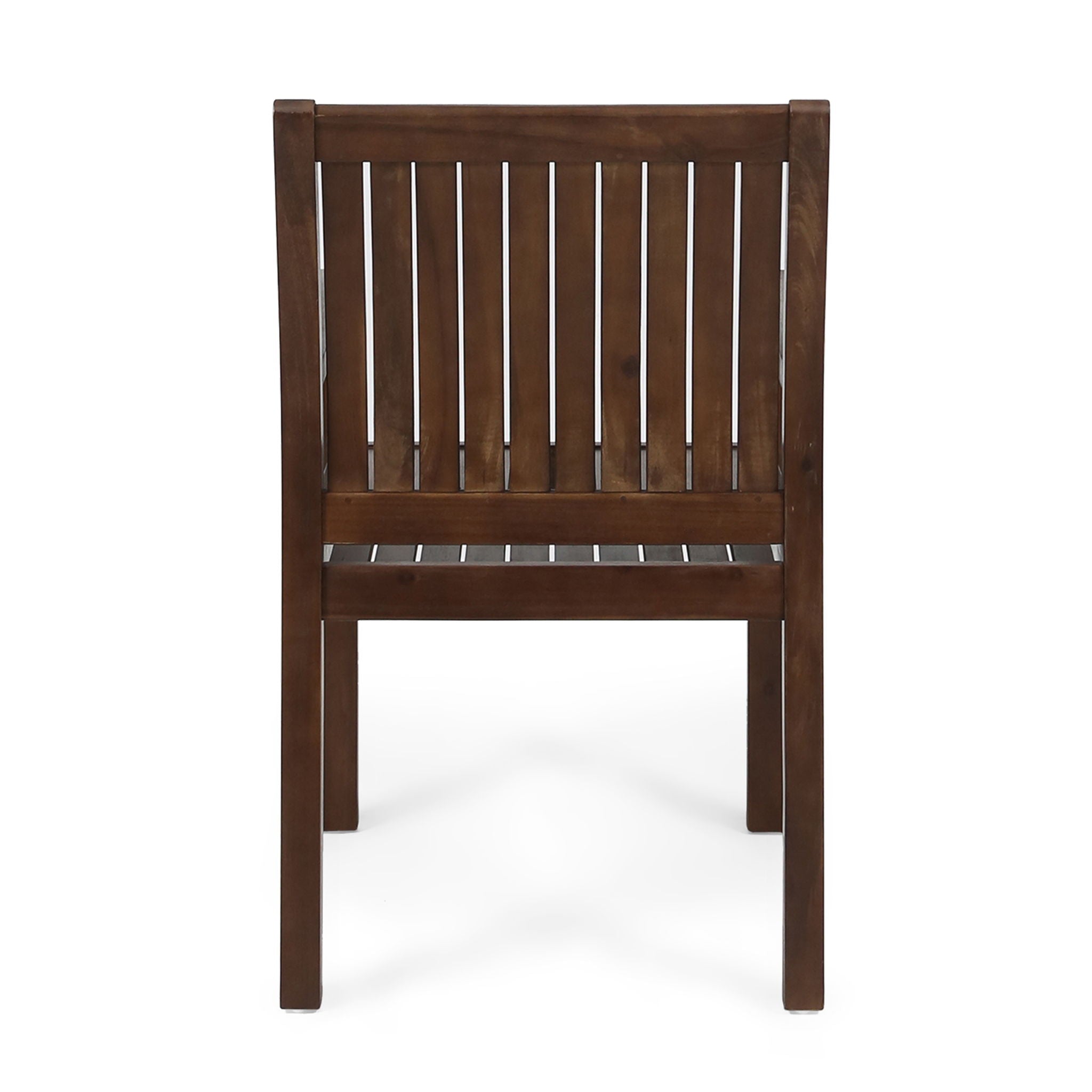 Wilson - Rustic Dining Chair Acacia Wood With Slat Panel Design (Set of 2) - Dark Brown