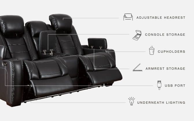 Signature Design by Ashley® Party Time - Power Reclining Loveseat | Meri Furniture