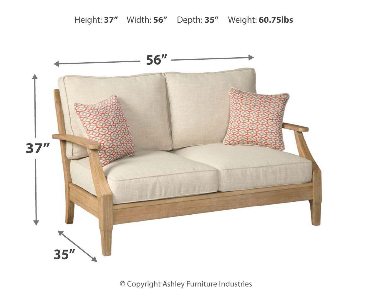 Ashley Furniture Clare - Beige - Loveseat W/Cushion | Meri Furniture