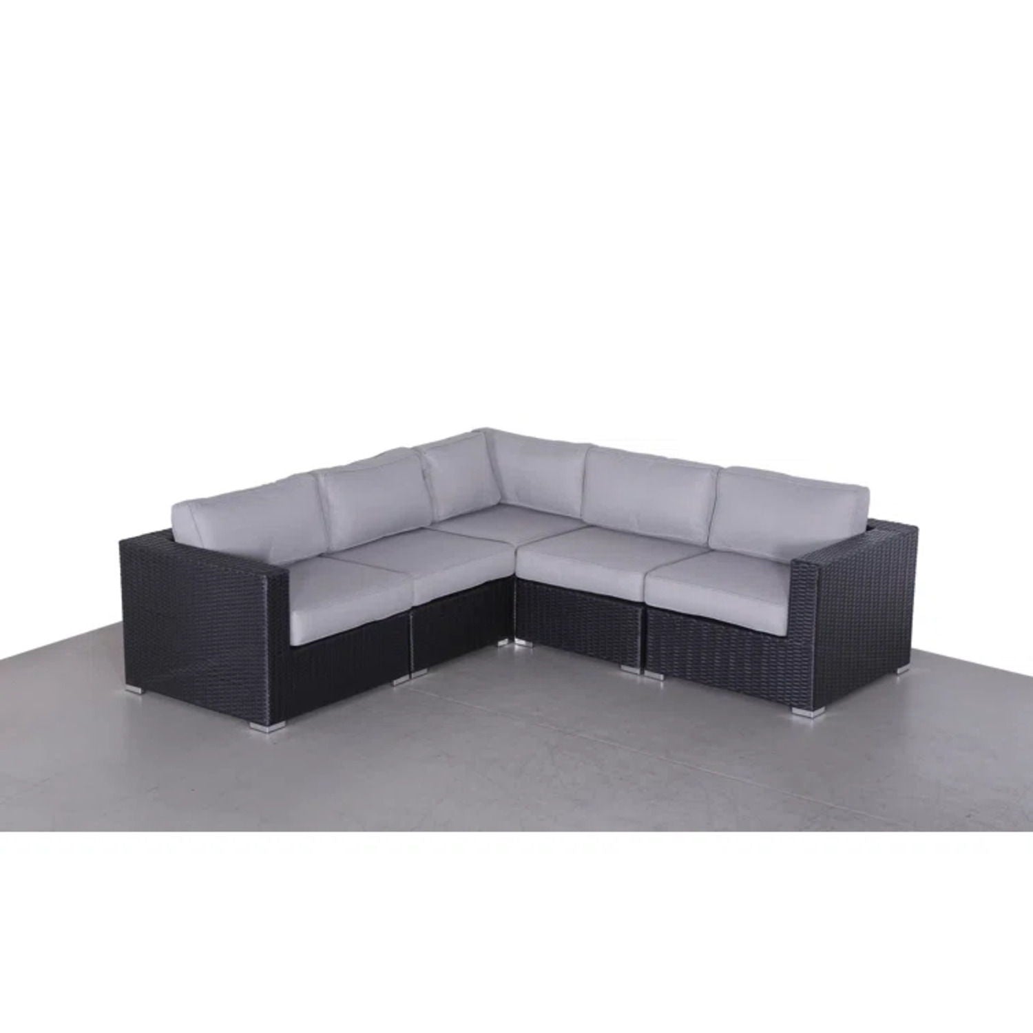 Luxurious Wicker Patio Sectional With Weather Resistant Sunbrella Cushions