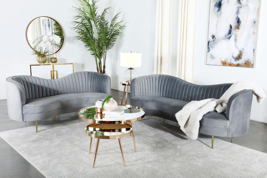 Coaster Fine Furniture Sophia - Upholstered Channel Tufted Sofa Set | Meri Furniture