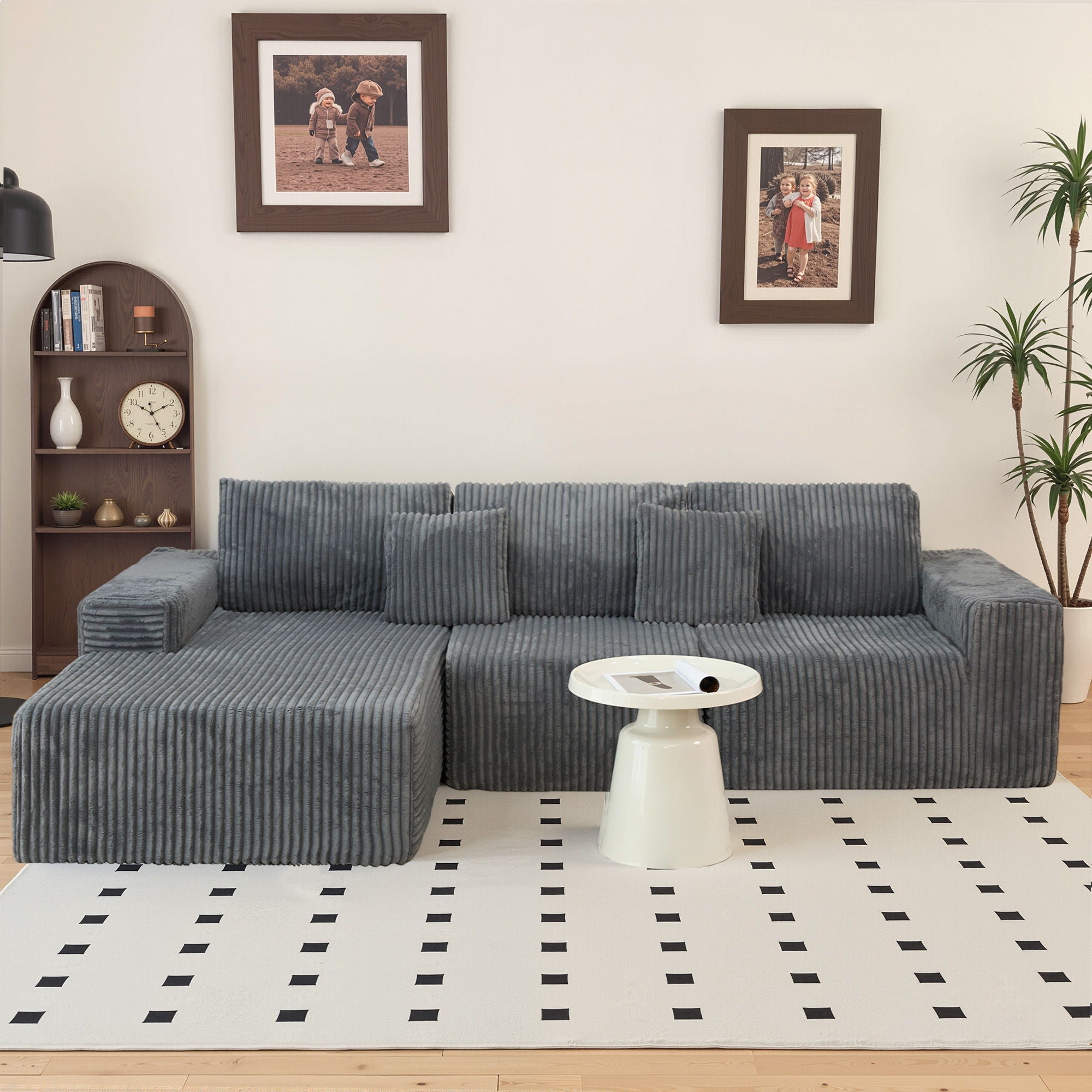 Modern Cloud Sectional Sofa With L-Shape Chaise
