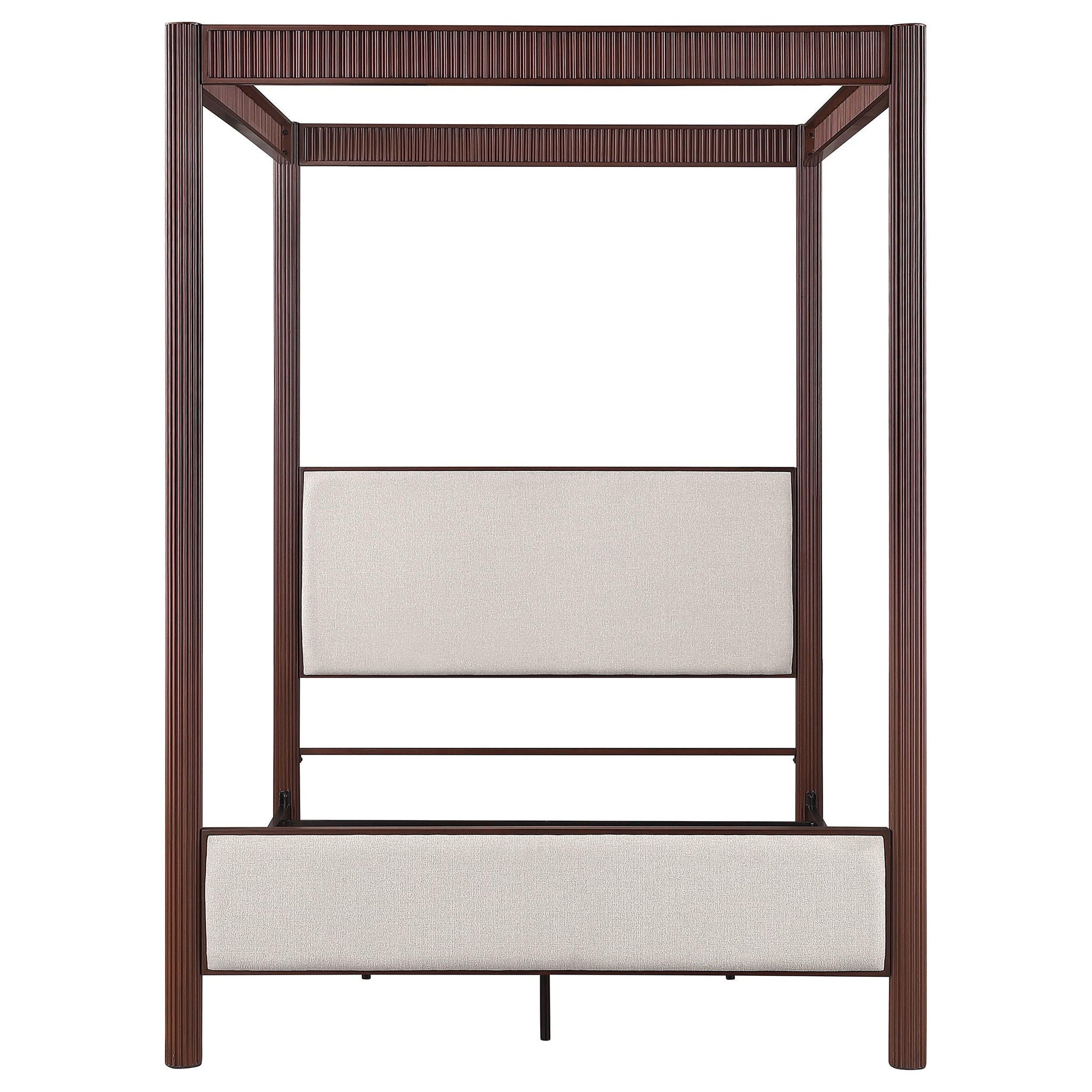 Zimmerlee 89-inch Metal Eastern King Canopy Bed Rust Brown