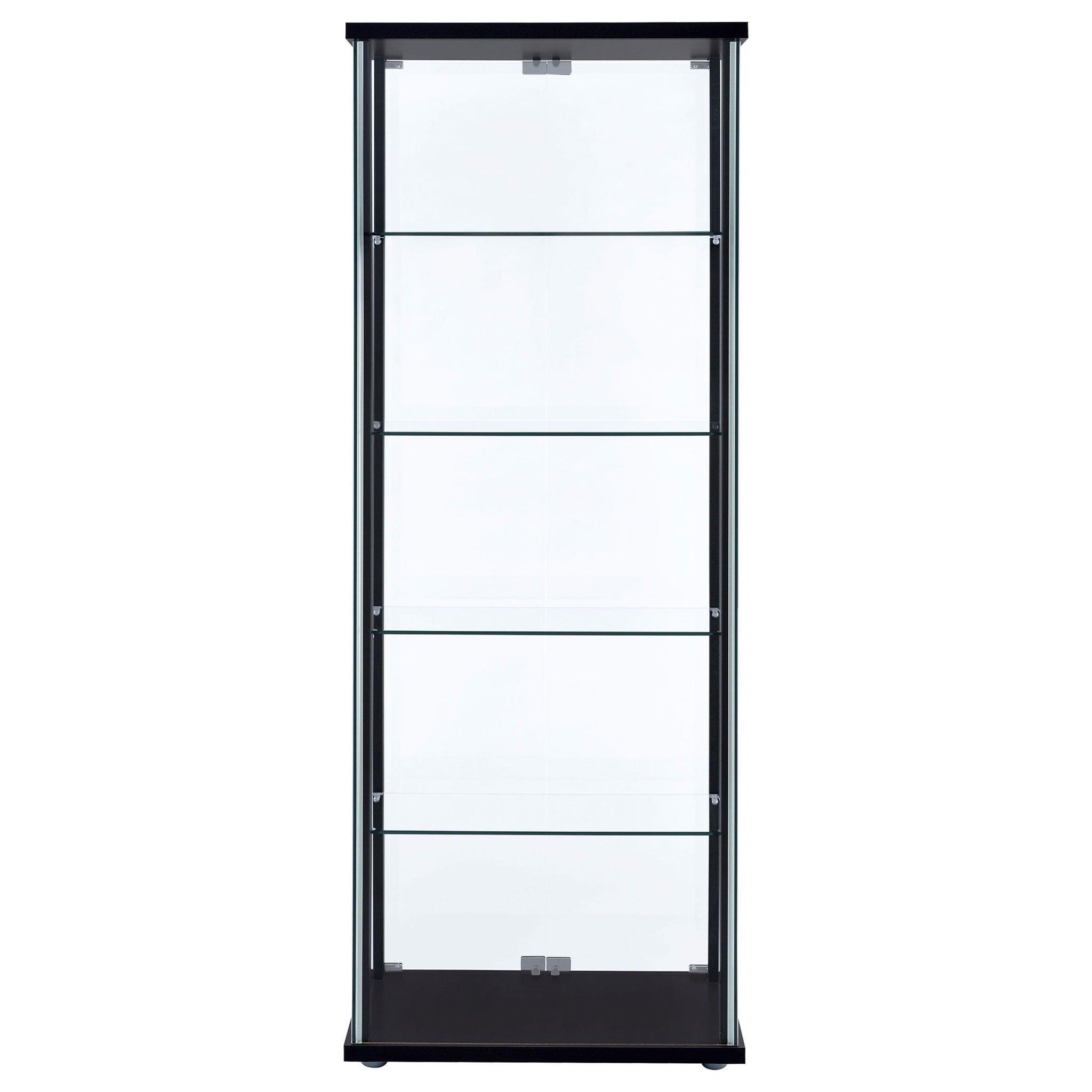 Delphinium 4-Shelf Clear Glass Curio Display Cabinet Black