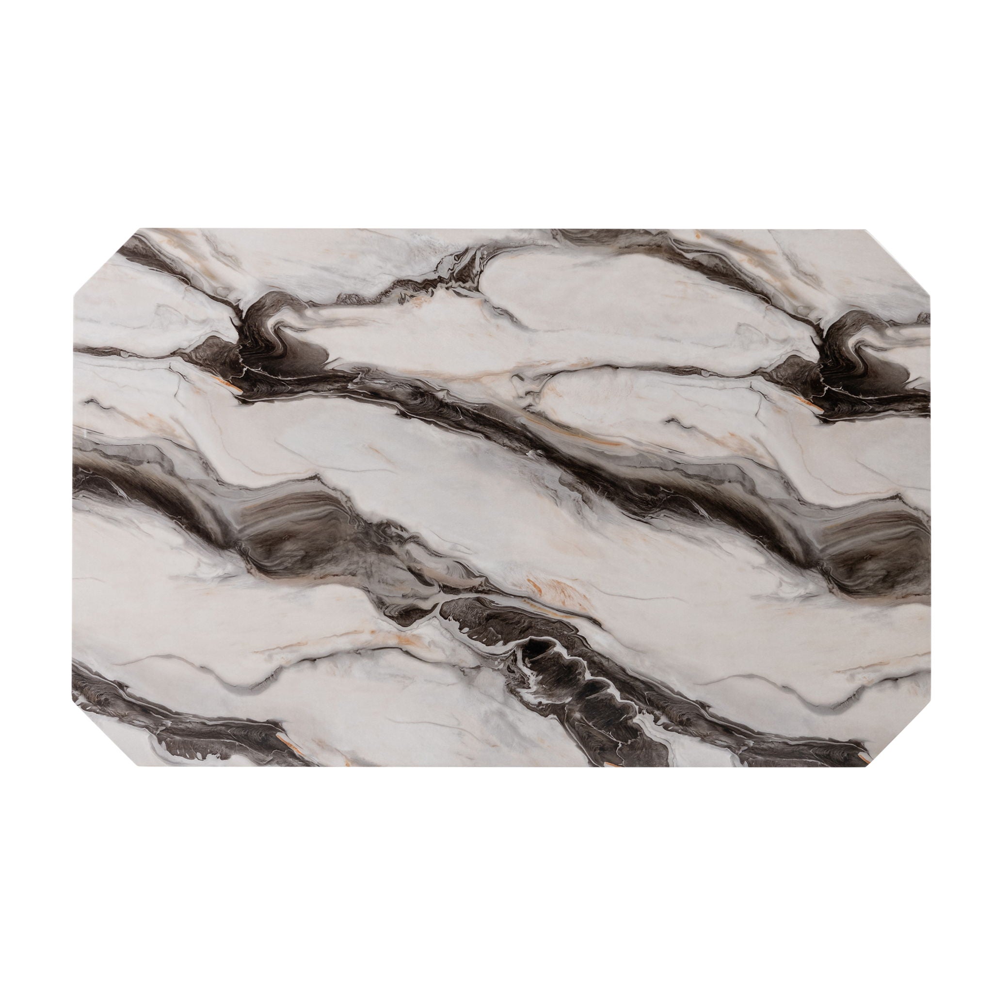 Magaly - Bar Table With Marbled Top Detail And Scalloped Edges - Dark Gray