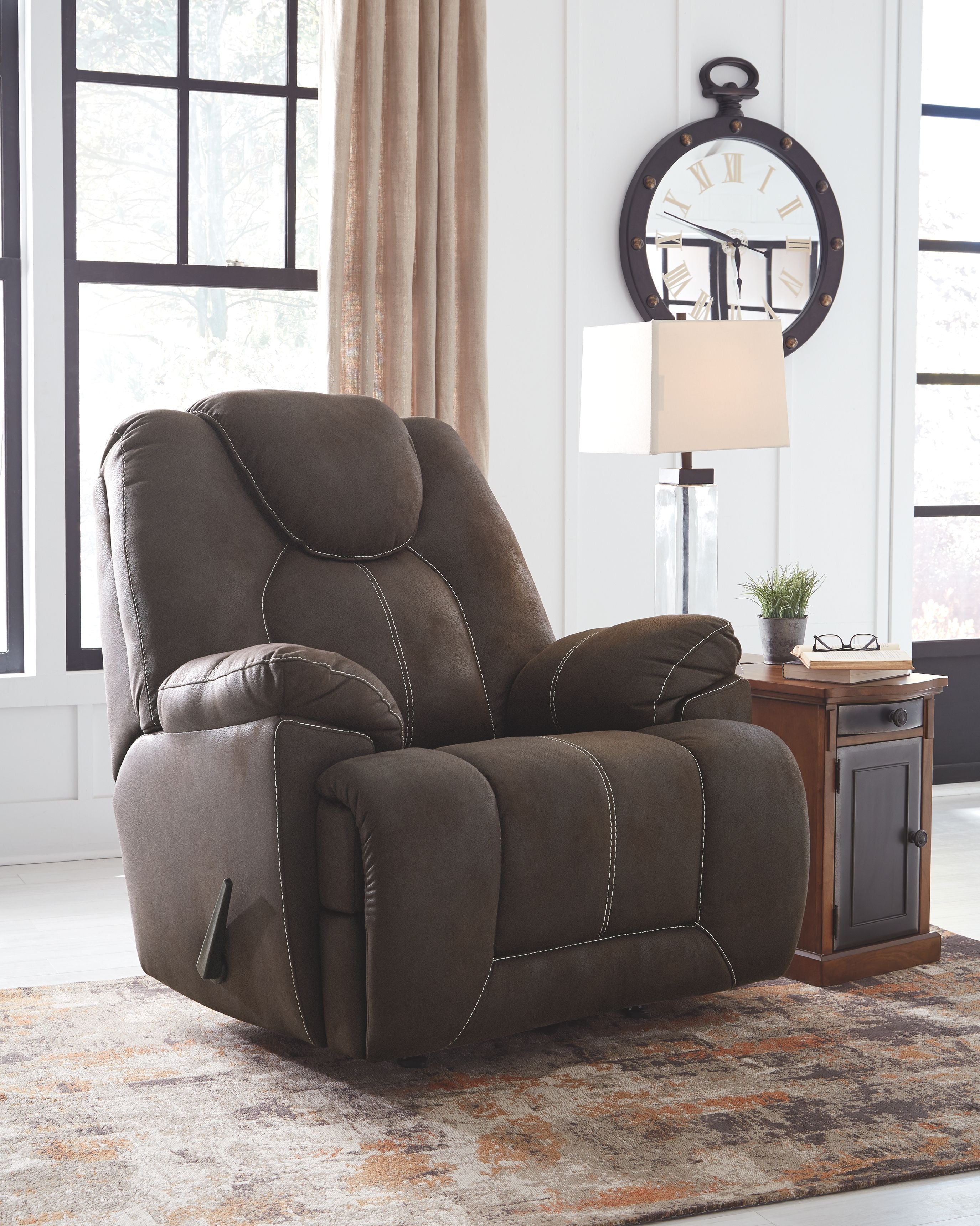 Ashley Furniture Warrior - Coffee - Rocker Recliner | Meri Furniture