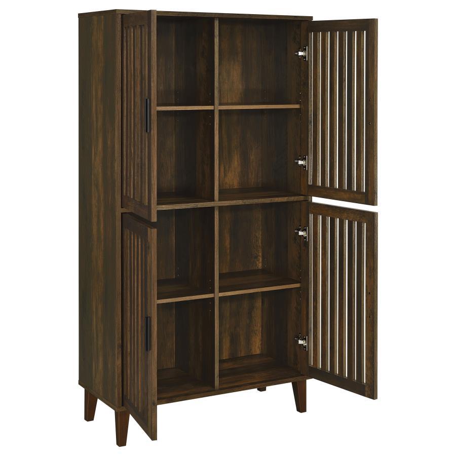 Elouise - 4 Door Engineered Wood Tall Accent Cabinet - Dark Pine