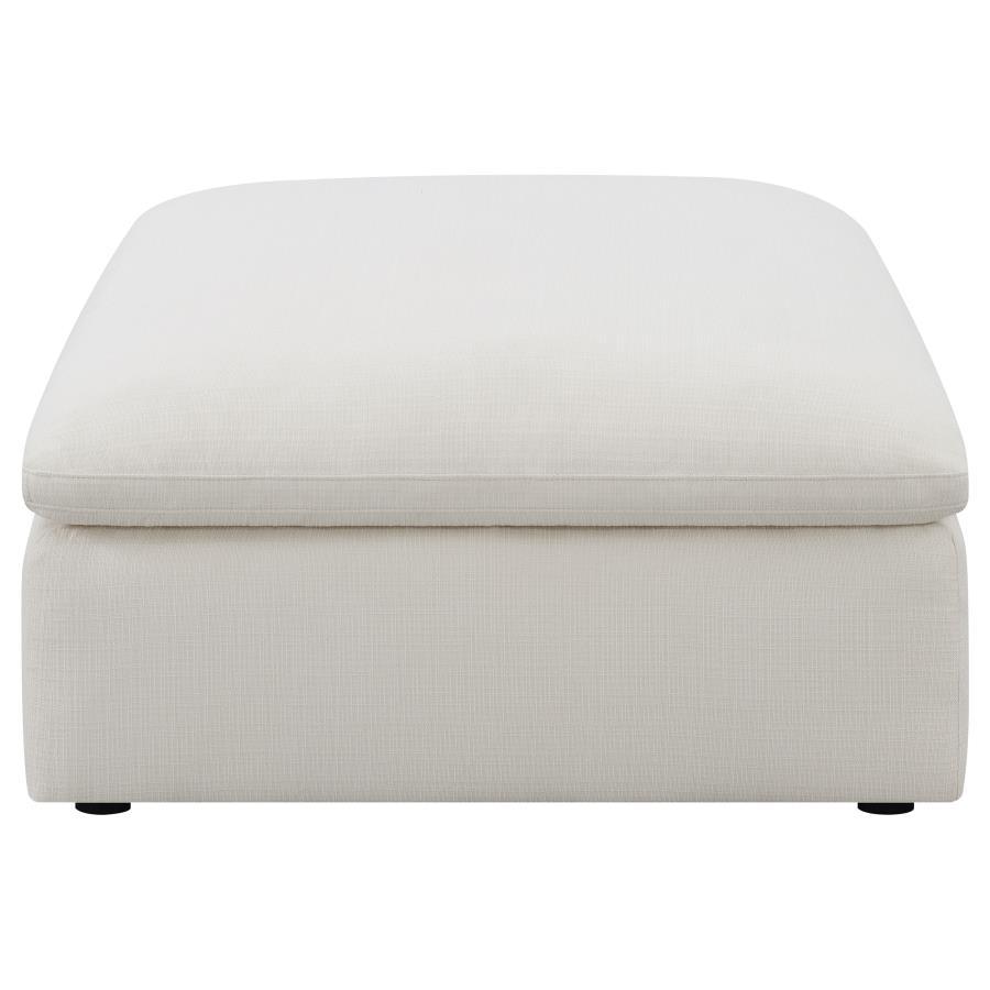 Coaster Fine Furniture Hobson - Square Upholstered Ottoman - Ivory | Meri Furniture