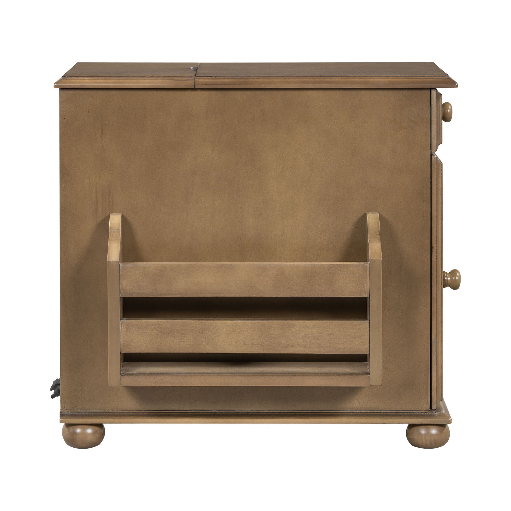 Vintage Flip Top Side Table With USB Ports