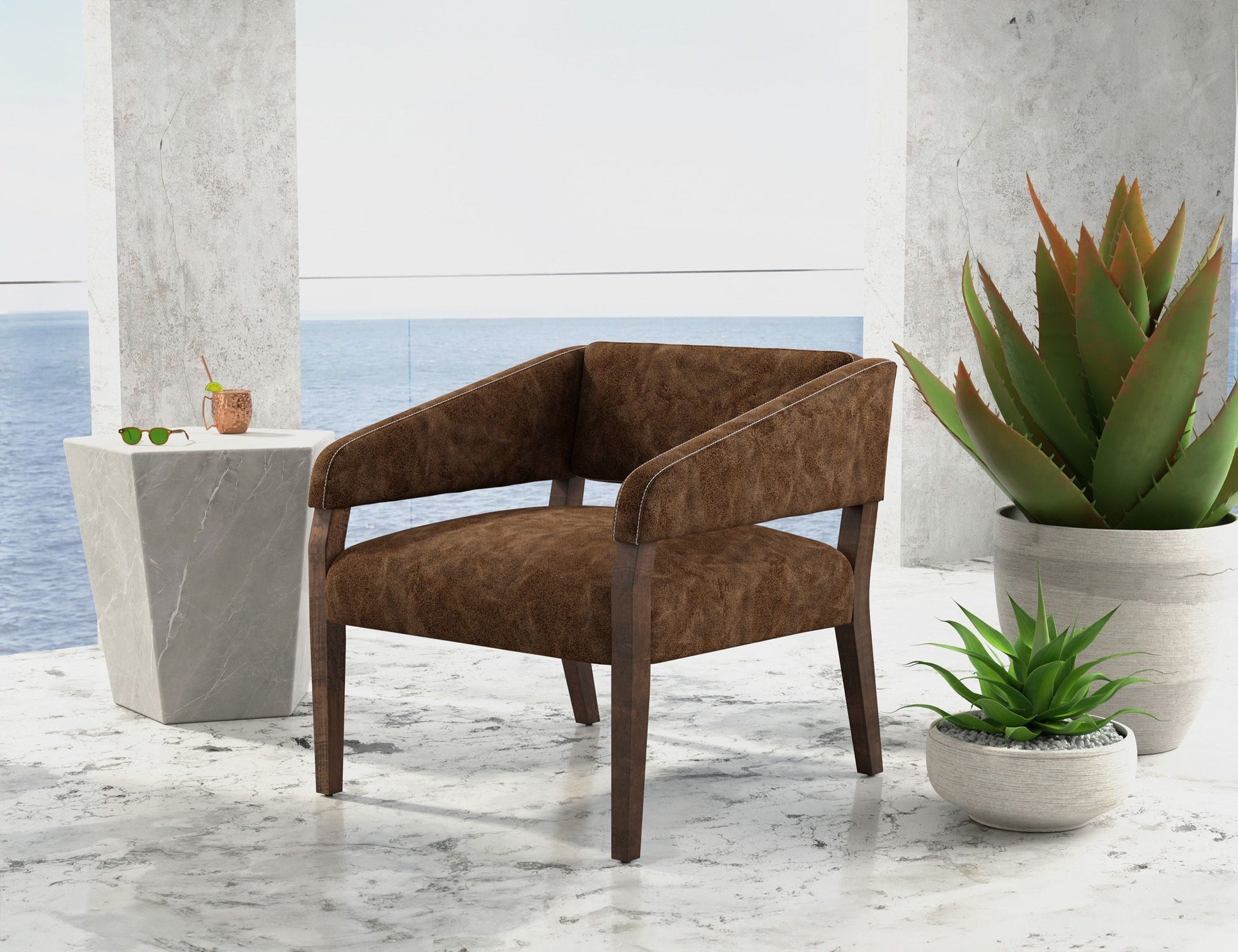International Furniture Direct Murcia - Armchair - Brown | Meri Furniture