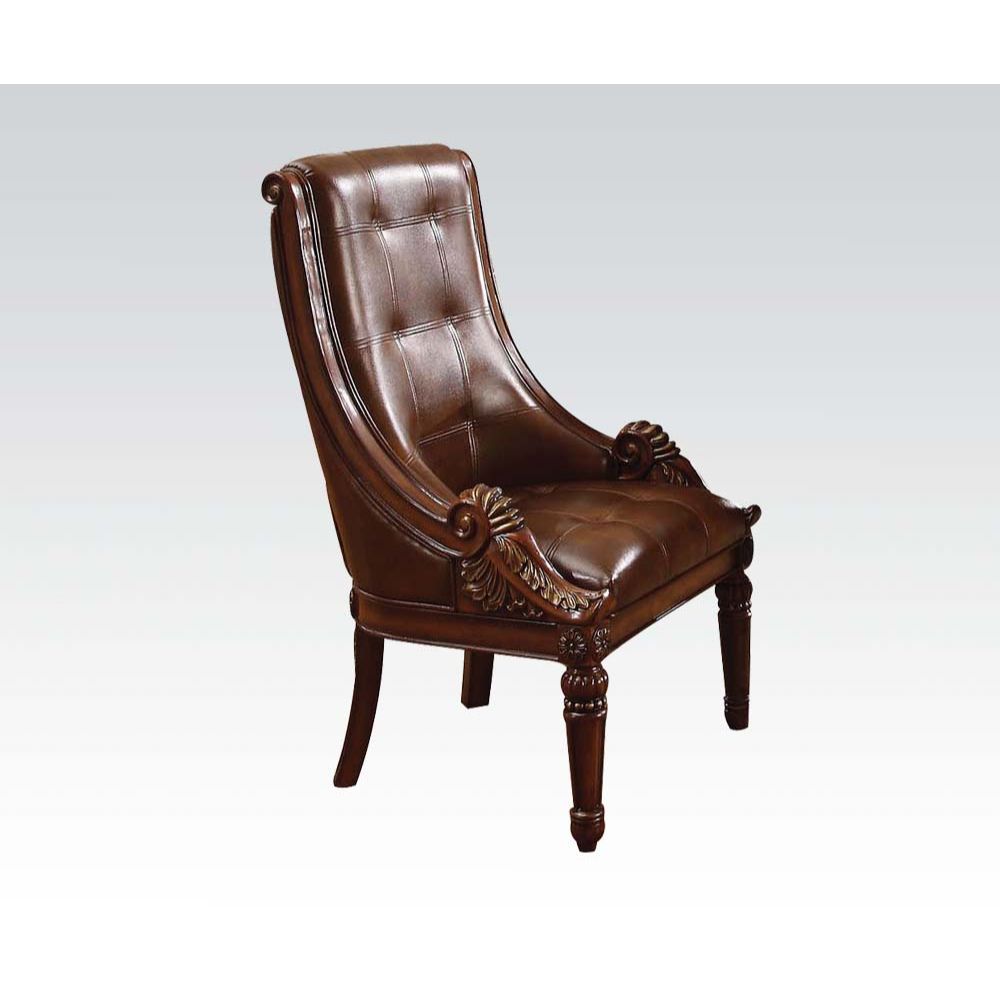 ACME Winfred - Side Chair - PU & Cherry | Meri Furniture