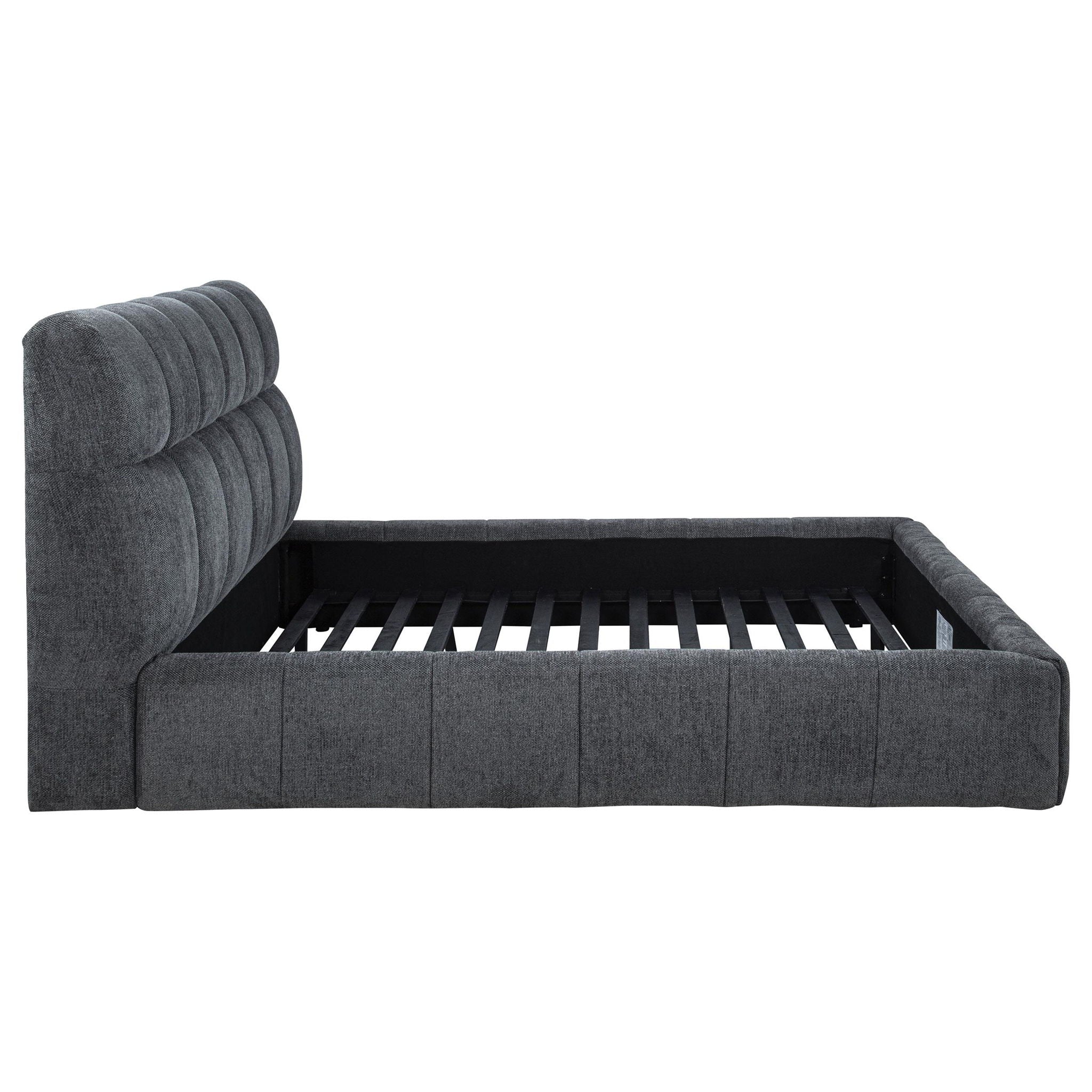 Nollet 48-inch Upholstered California King Platform Bed Grey