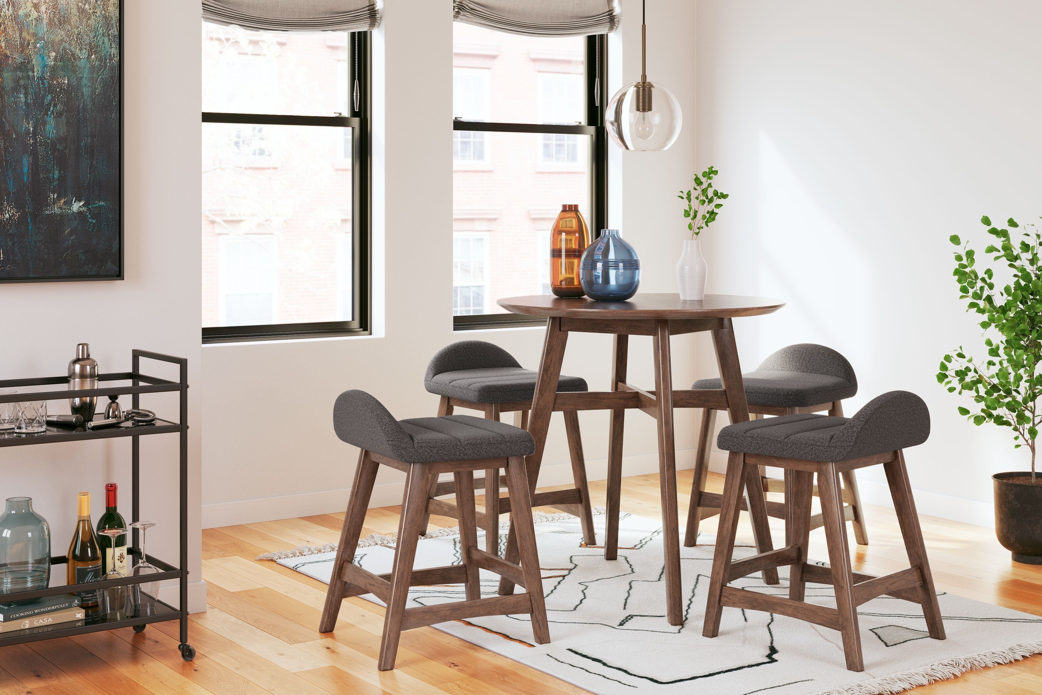 Signature Design by Ashley® Lyncott - Counter Table Set | Meri Furniture