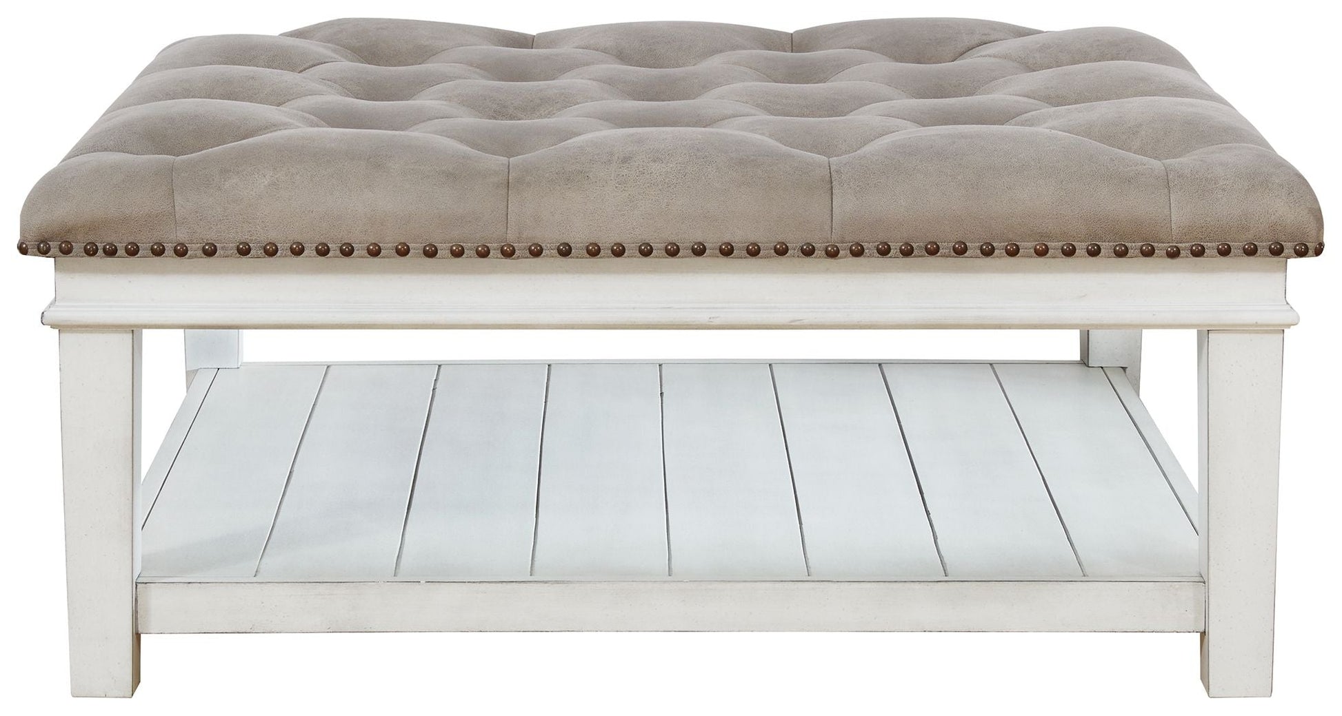 Signature Design by Ashley® Kanwyn - Whitewash - Uph Ottoman Cocktail Table | Meri Furniture
