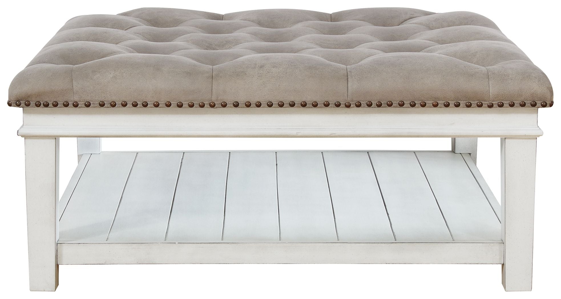 Signature Design by Ashley® Kanwyn - Whitewash - Uph Ottoman Cocktail Table | Meri Furniture