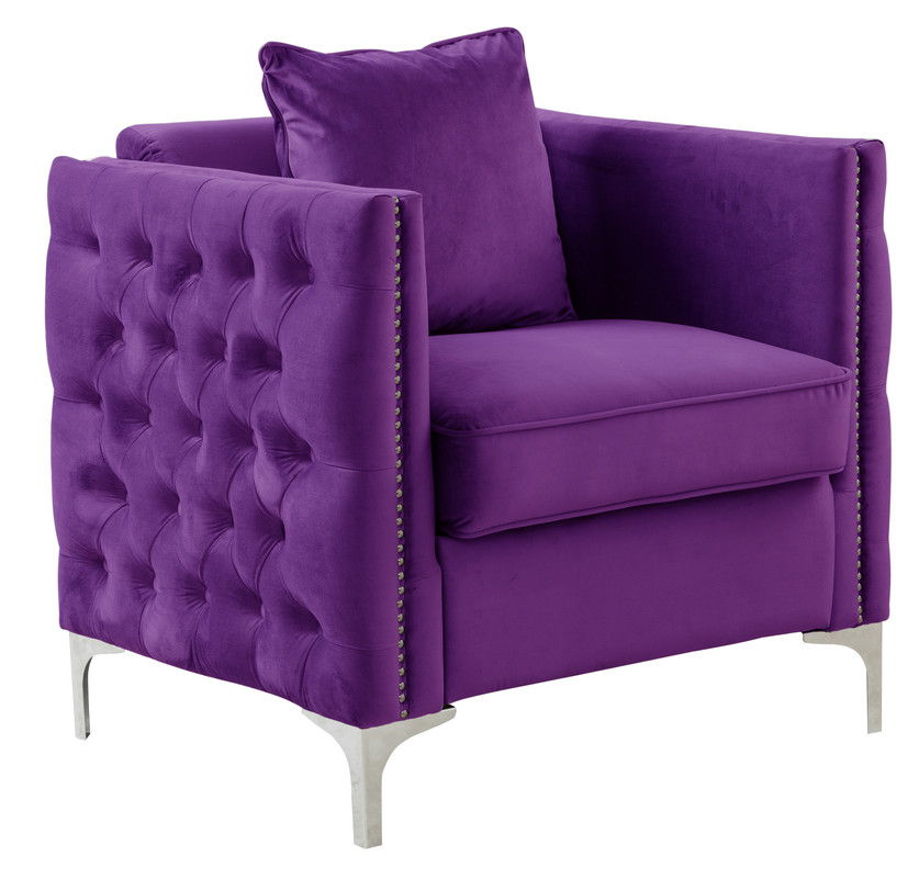 Bayberry Purple Velvet Sofa Loveseat Chair Living Room Set