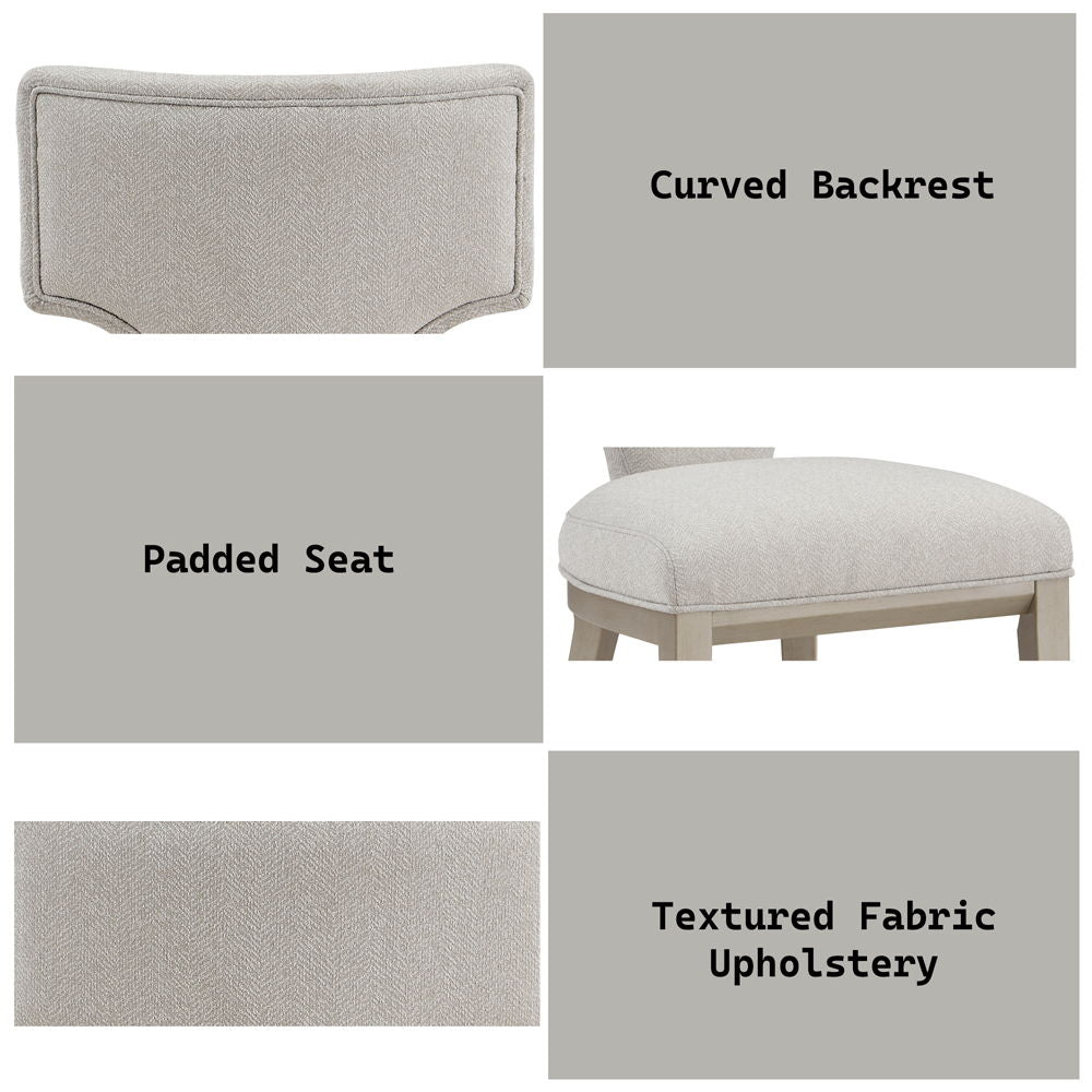 Kasa - Side Chair Set of 2) - Linen & Champagne