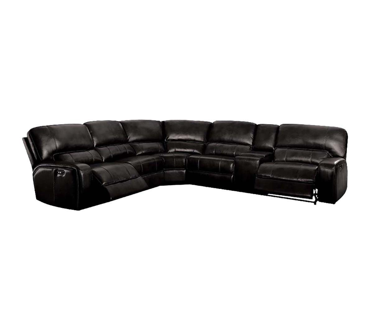 ACME Saul - Power Motion Sectional Sofa - Black | Meri Furniture