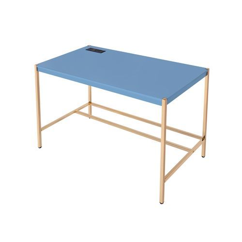 ACME Rectangular Writing Desk No Storage : Finish Metal Base. | Meri Furniture