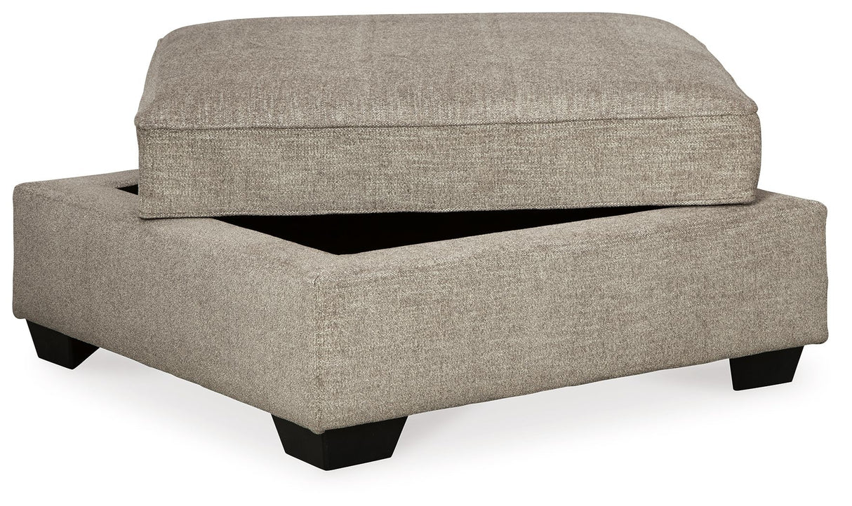 Ashley Furniture Bovarian - Stone - Ottoman With Storage | Meri Furniture