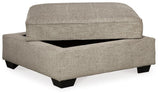 Ashley Furniture Bovarian - Stone - Ottoman With Storage | Meri Furniture