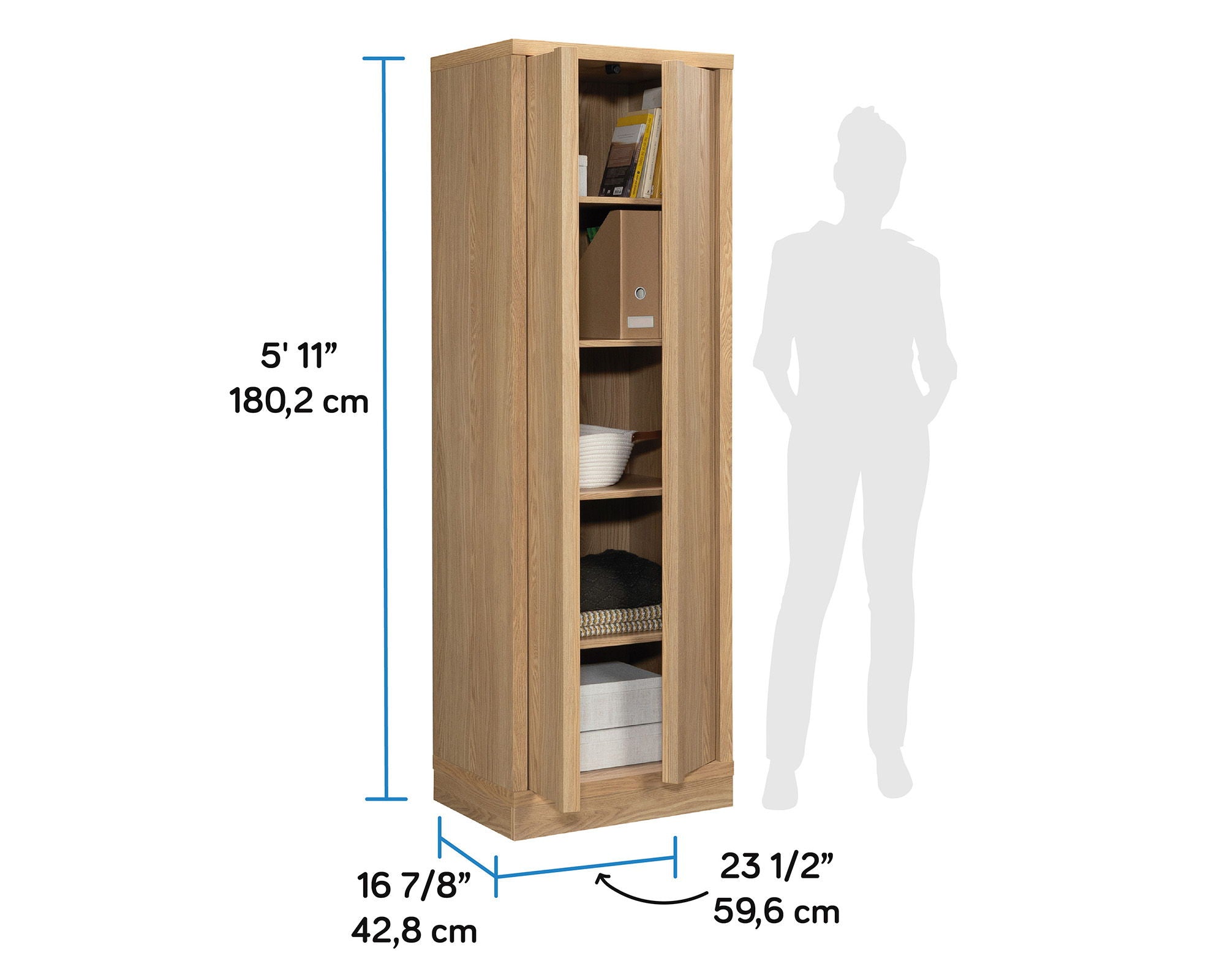 2-Door Storage Cabinet in Harmony Ash