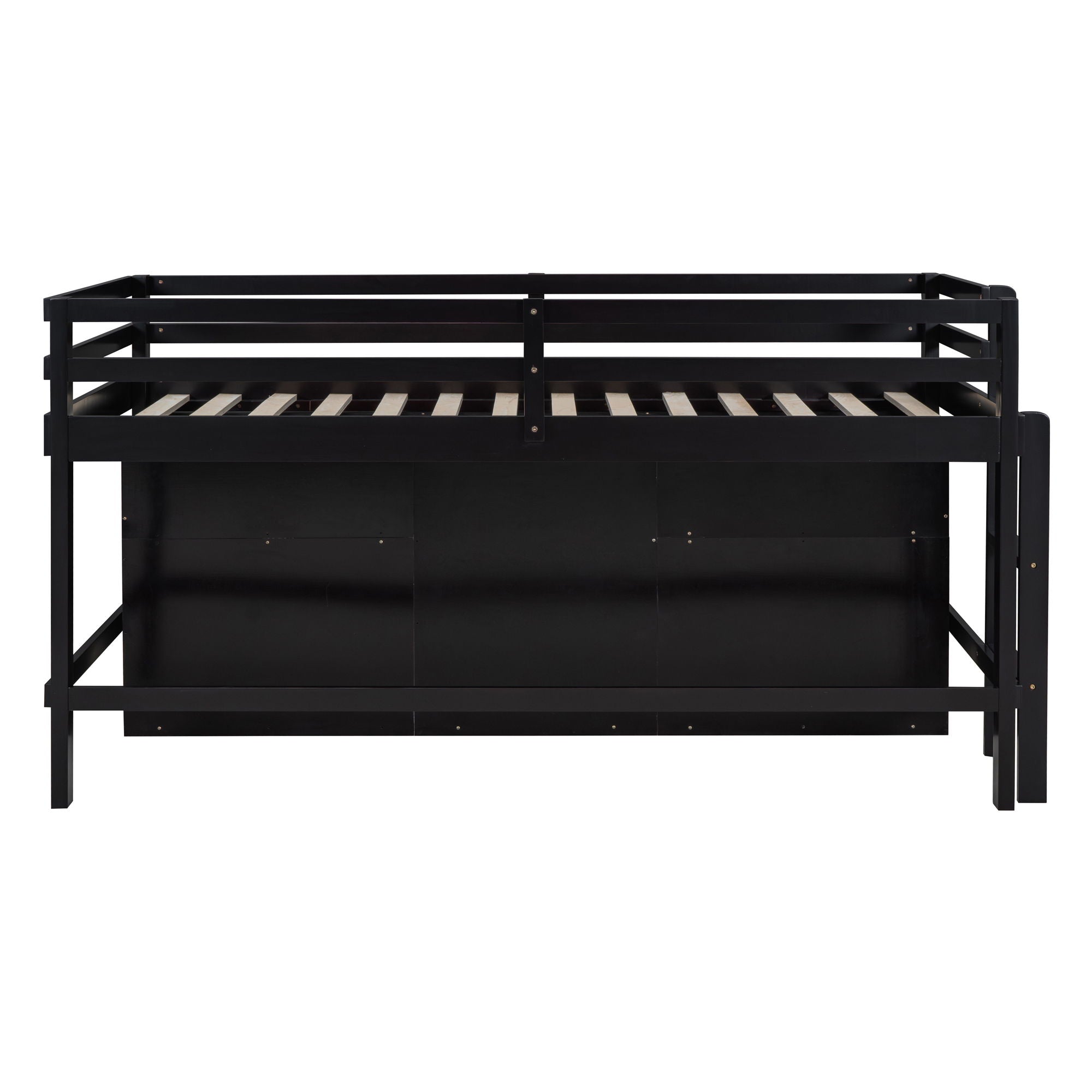 Loft Bed With 4 Drawers, Underneath Cabinet And Shelves