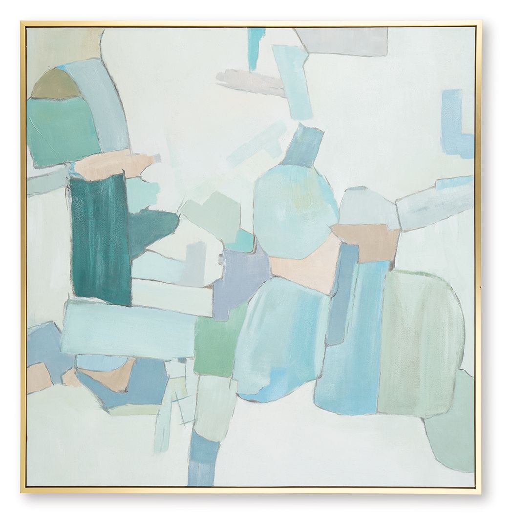 Signature Design by Ashley® Wynburn - White / Blue / Green - Wall Art | Meri Furniture
