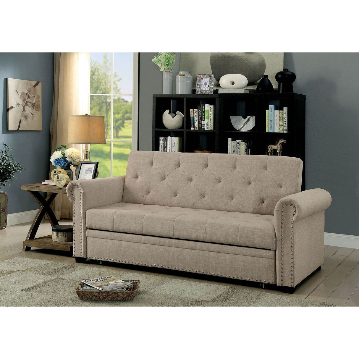 Furniture of America Iona - Futon Sofa - Beige | Meri Furniture