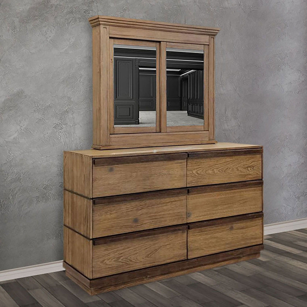 Furniture of America Coimbra - Cabinet Mirror - Rustic Natural Tone | Meri Furniture