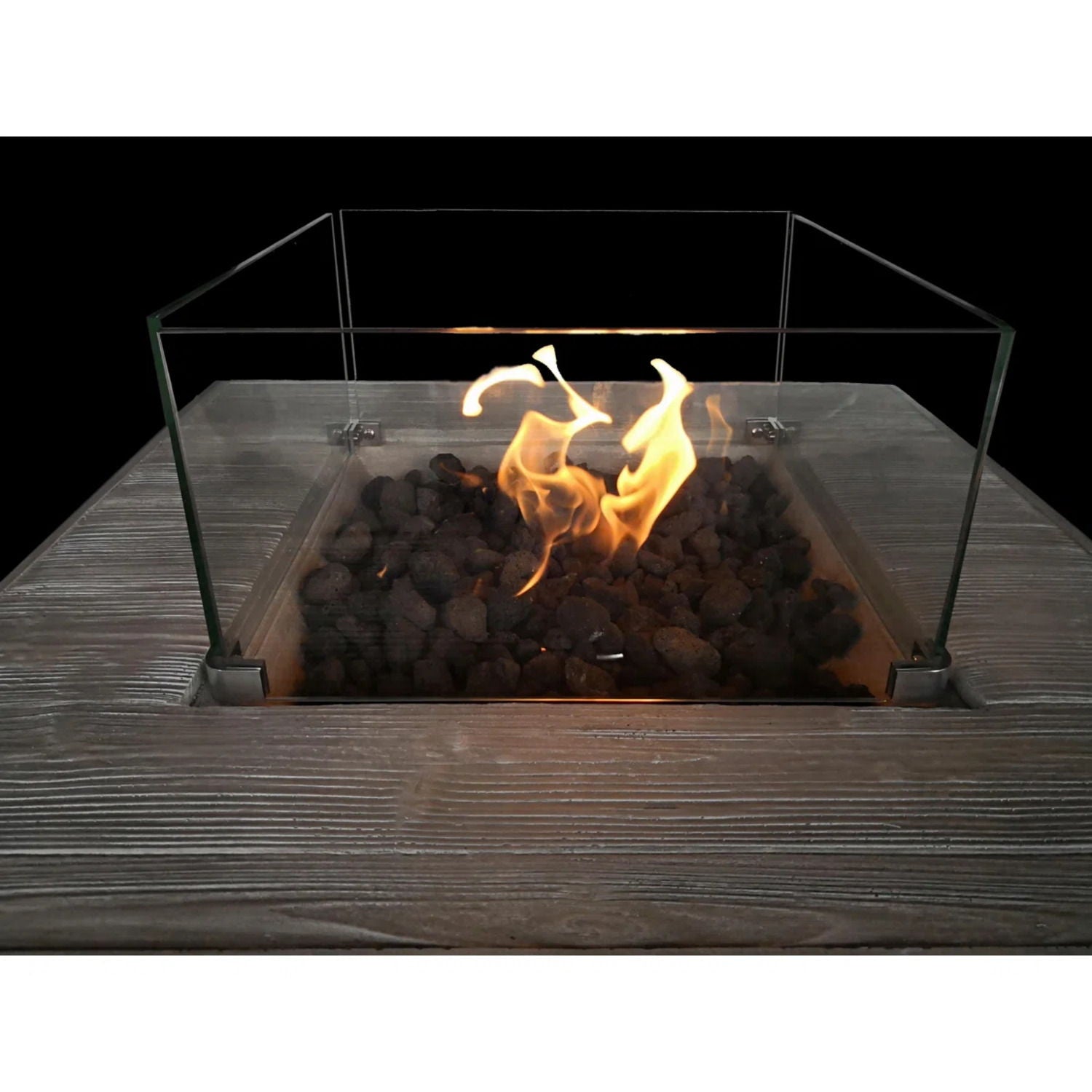 Reinforced - Propane Fire Pit Table - Black / Gray