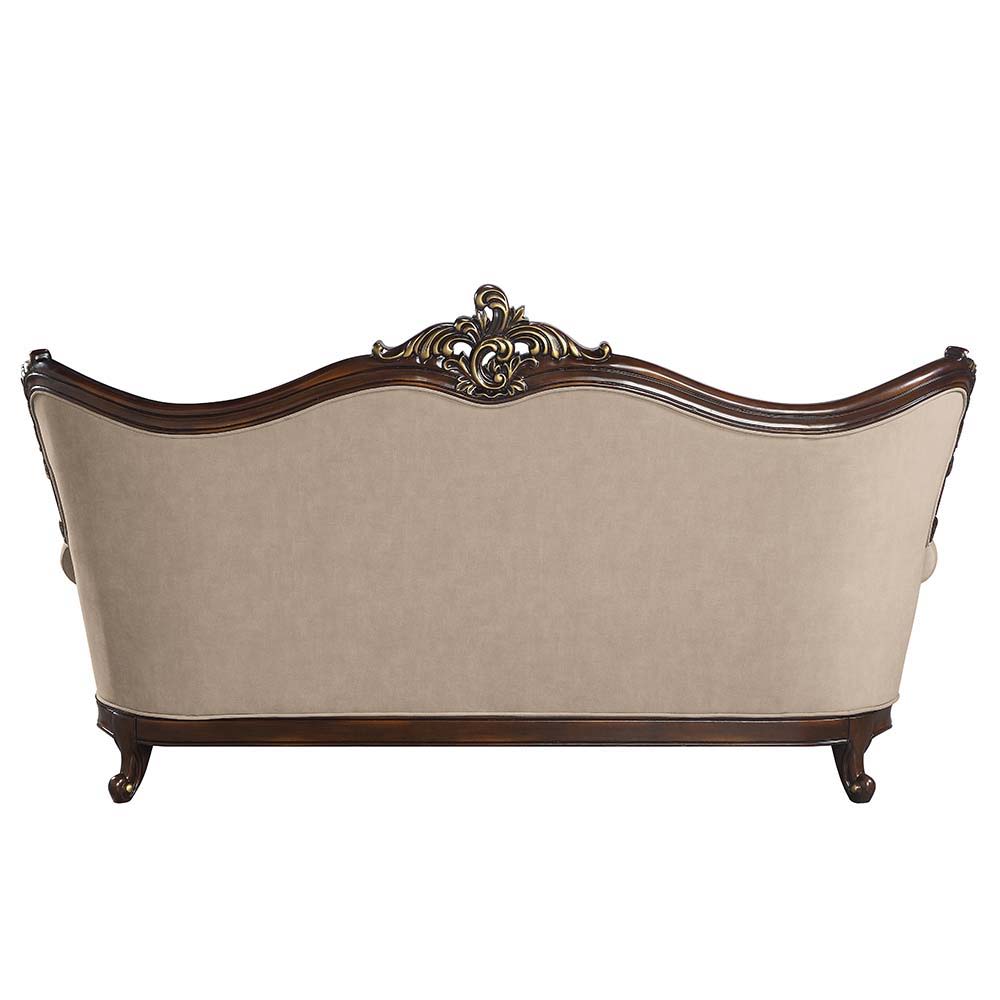 ACME Ragnar - Sofa - Light Brown Linen & Cherry Finish | Meri Furniture