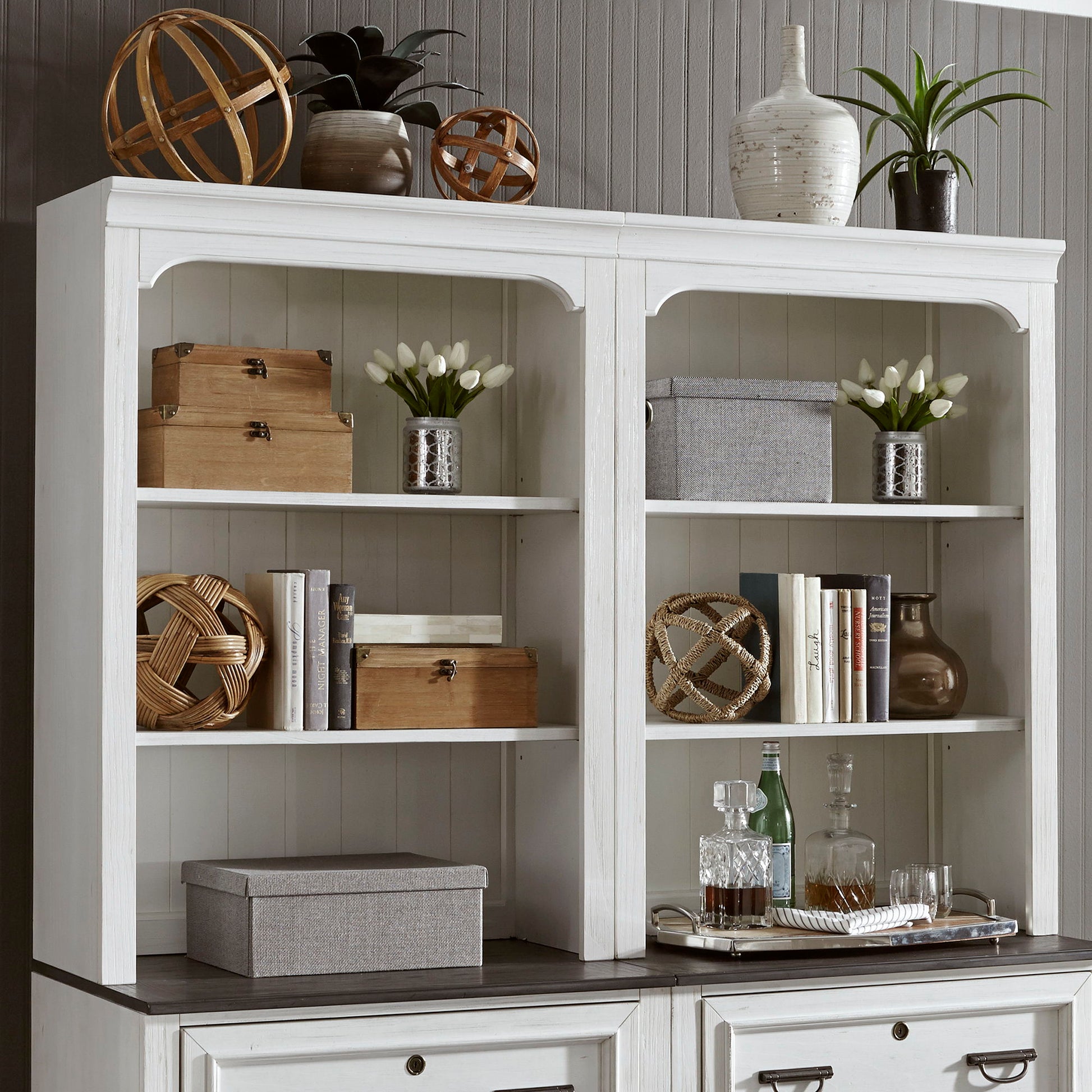 Liberty Furniture Allyson Park - Bunching Lateral File Hutch - White | Meri Furniture