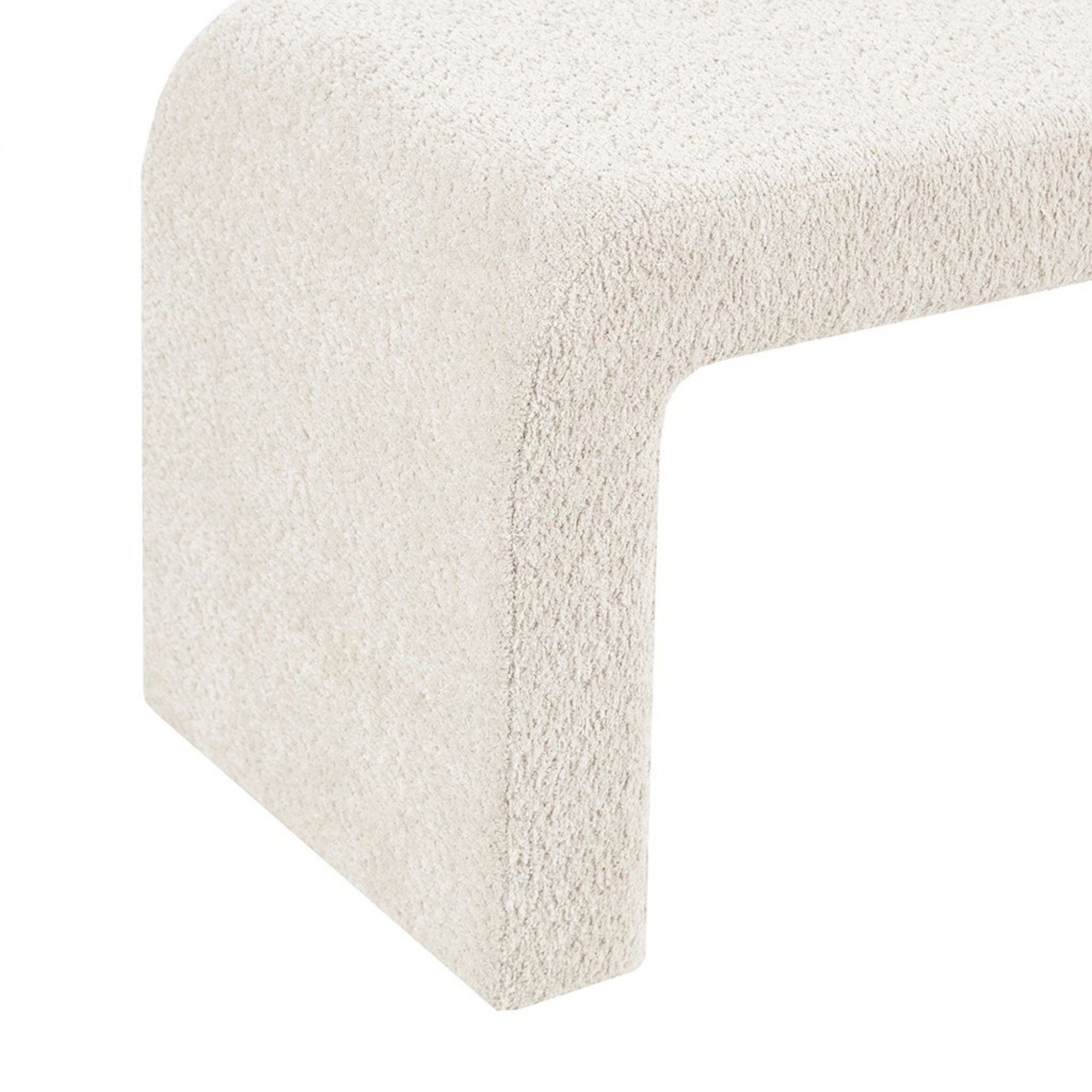 Modern Contemporary Waterfall Bench - Cream