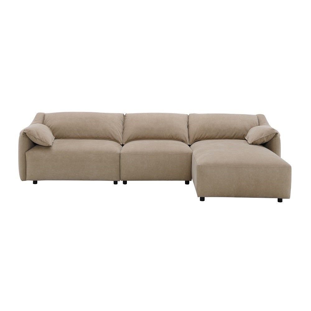 ACME Veata - Sectional Sofa - Light Brown Suede Velvet | Meri Furniture
