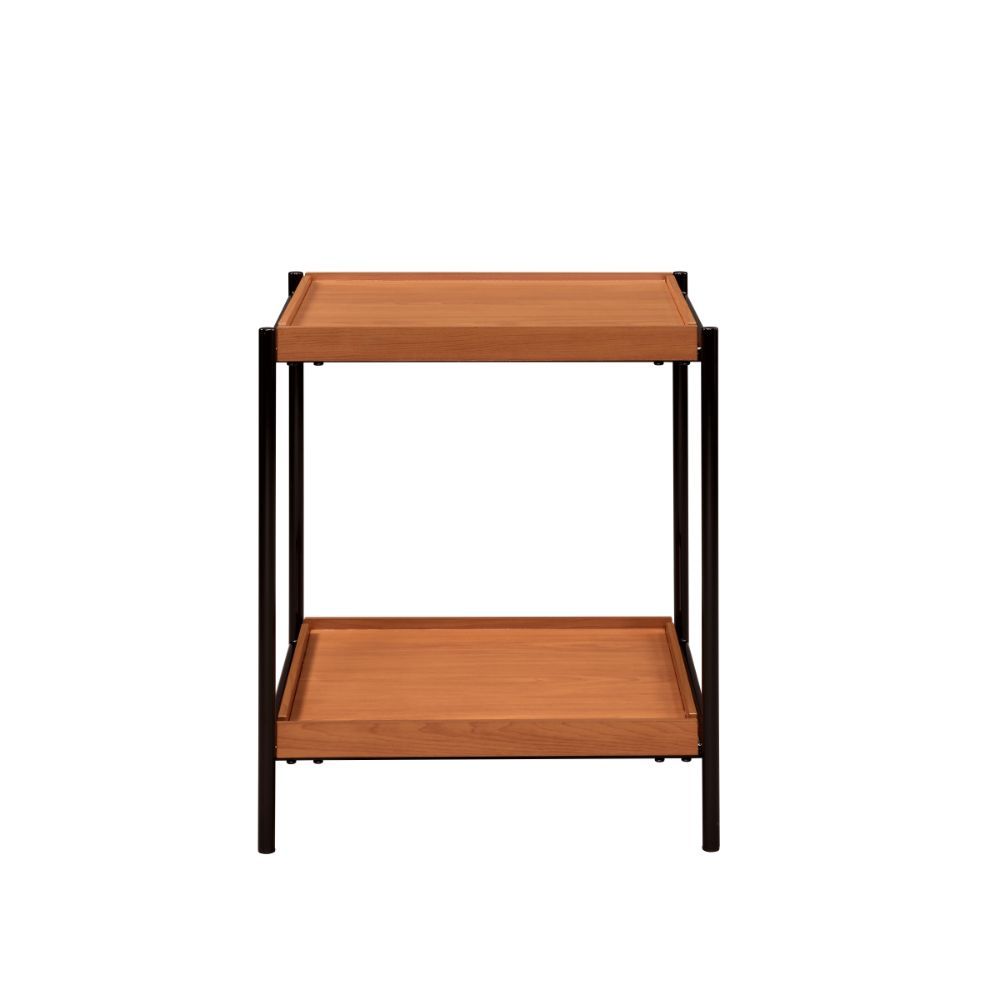 ACME Oaken - End Table - Honey Oak & Black | Meri Furniture