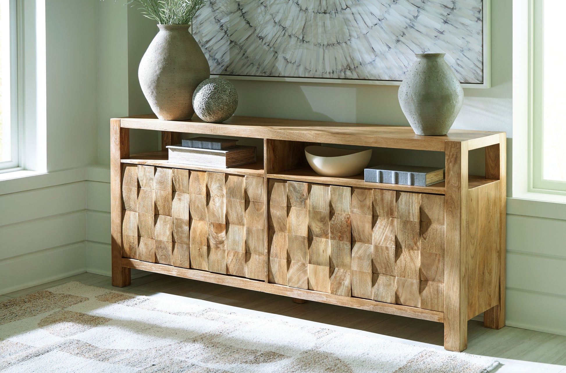 Signature Design by Ashley® Hudwick - Natural Brown - Accent Cabinet | Meri Furniture