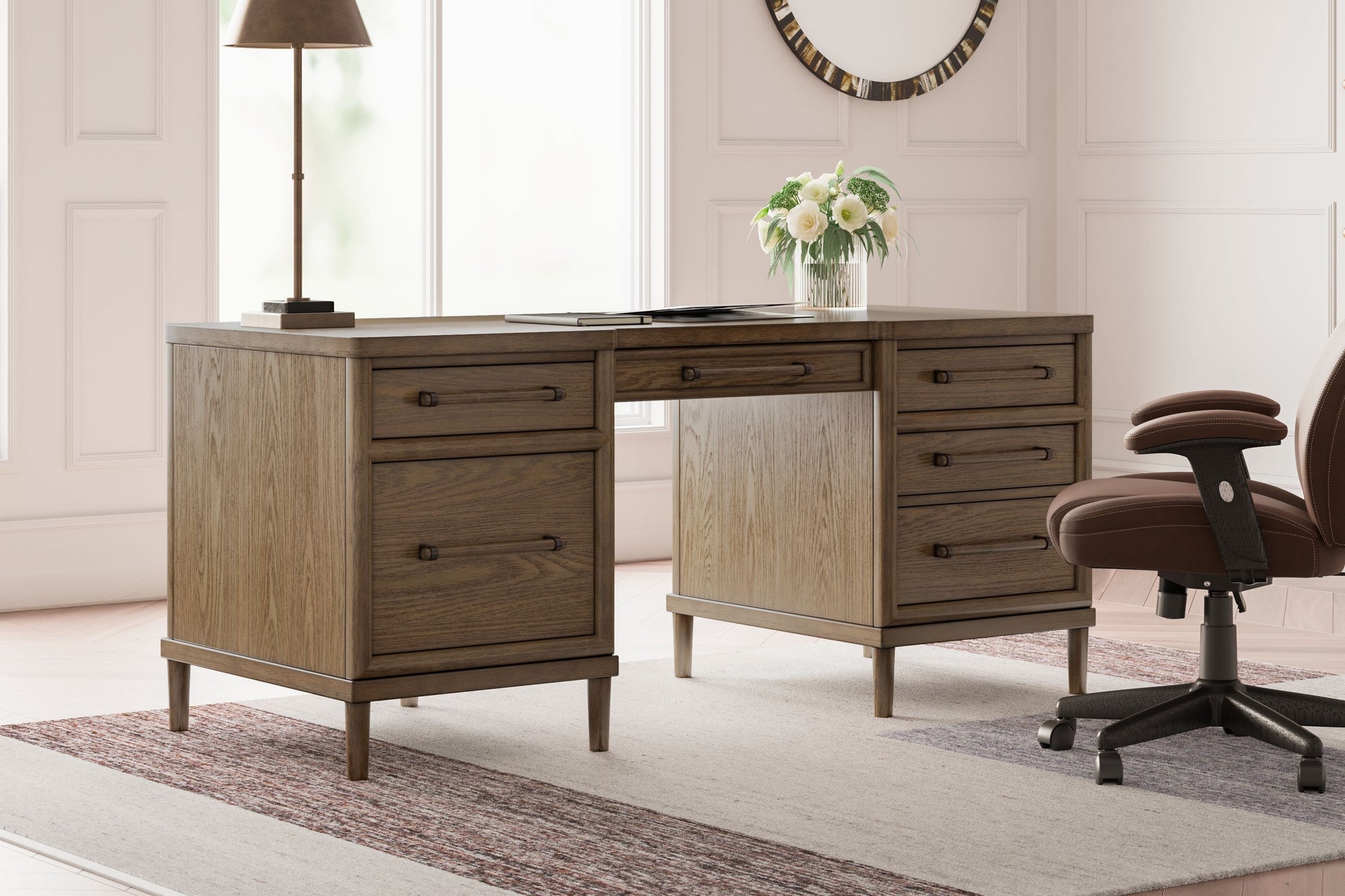 Signature Design by Ashley® Roanhowe - Brown - Home Office Desk | Meri Furniture