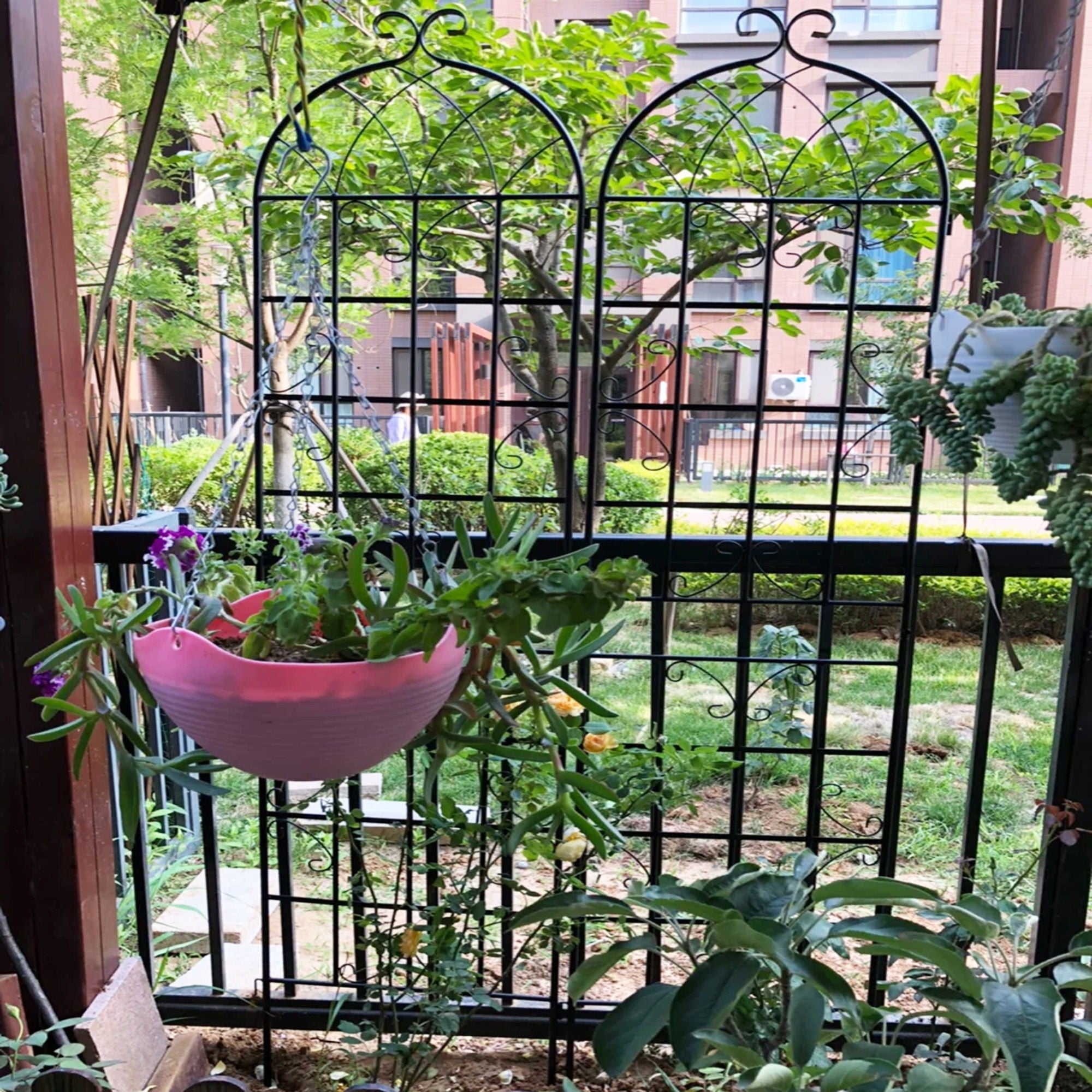 Metal Garden Rustproof Trellis For Climbing Plants Outdoor Flower Support