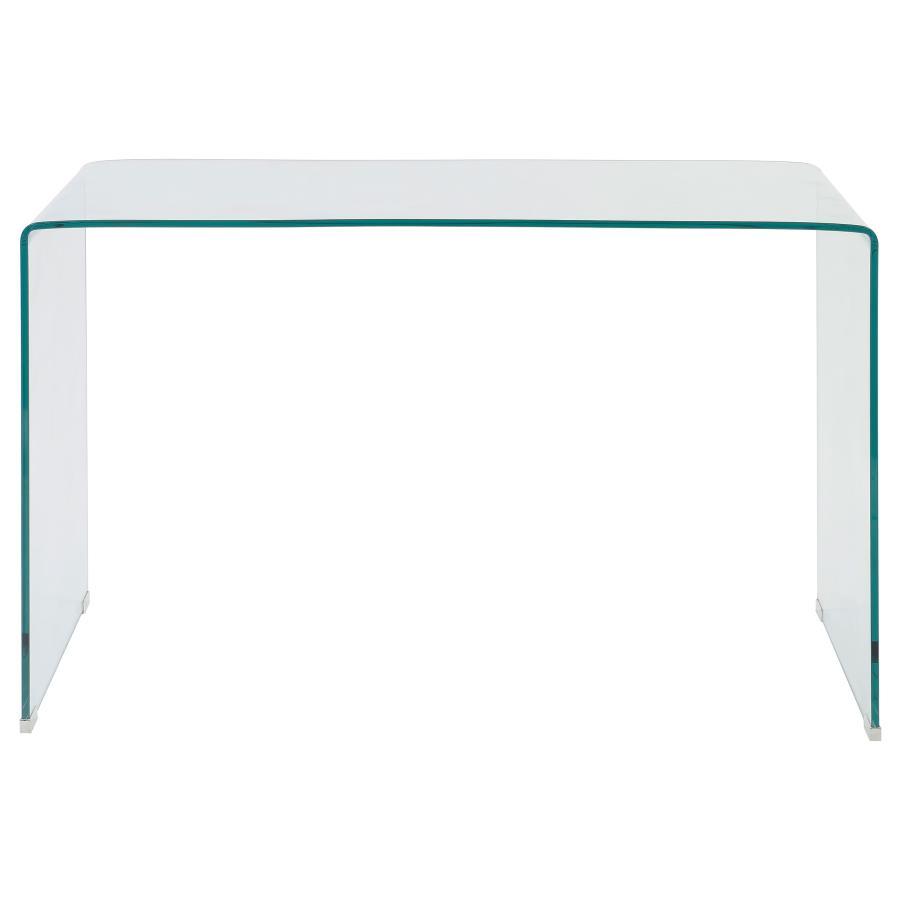 Coaster Fine Furniture Ripley - Tempered Bent Glass Writing Desk Clear - Clear Glass | Meri Furniture