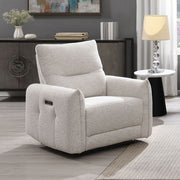 Lalisa - Power Motion Recliner With USB Port - Cream Chenille