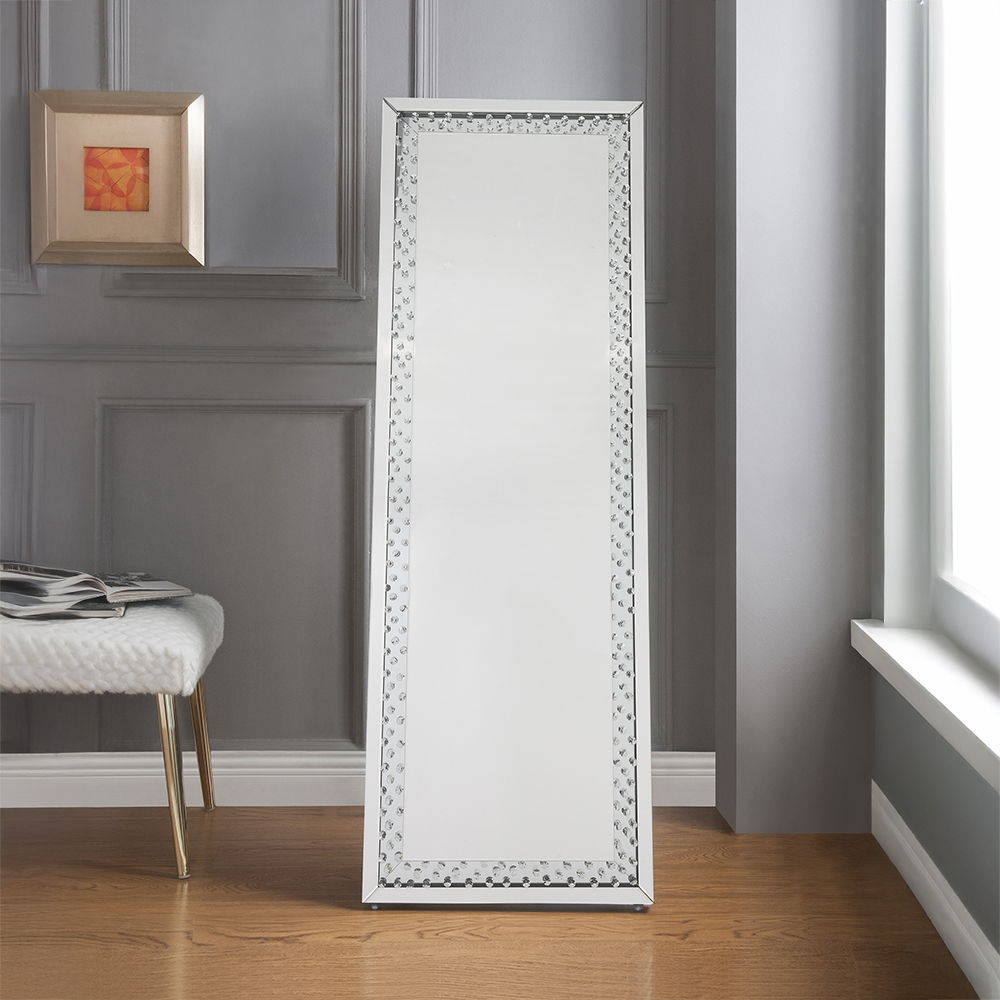 Nysa - Floor Mirror - Mirrored & Faux Crystals