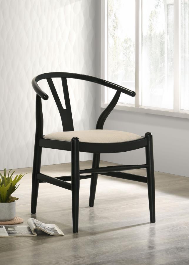 Coaster Fine Furniture Dinah - Wood Wishbone Dining Side Chair (Set of 2) - Black | Meri Furniture