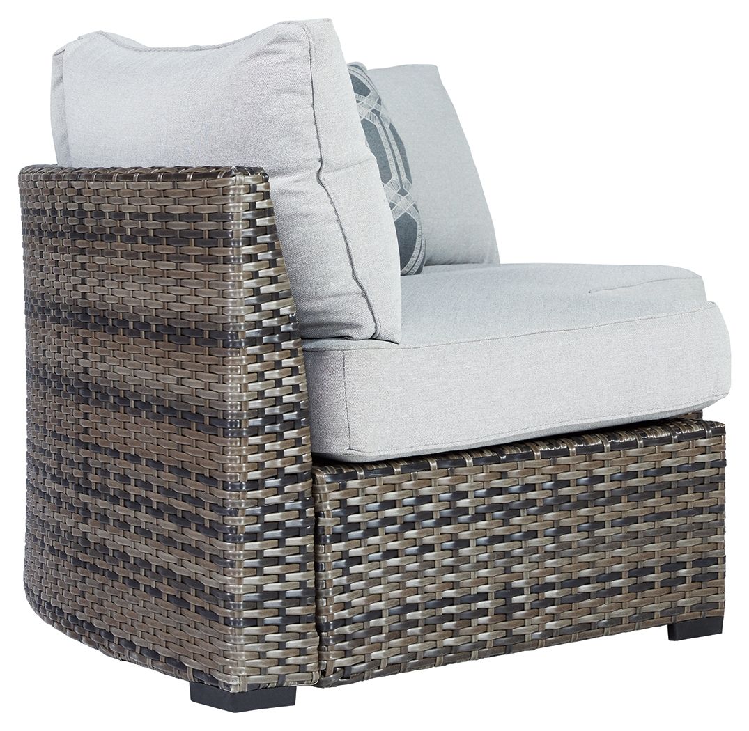 Signature Design by Ashley® Harbor Court - Gray - Curved Loveseat With Cushion | Meri Furniture