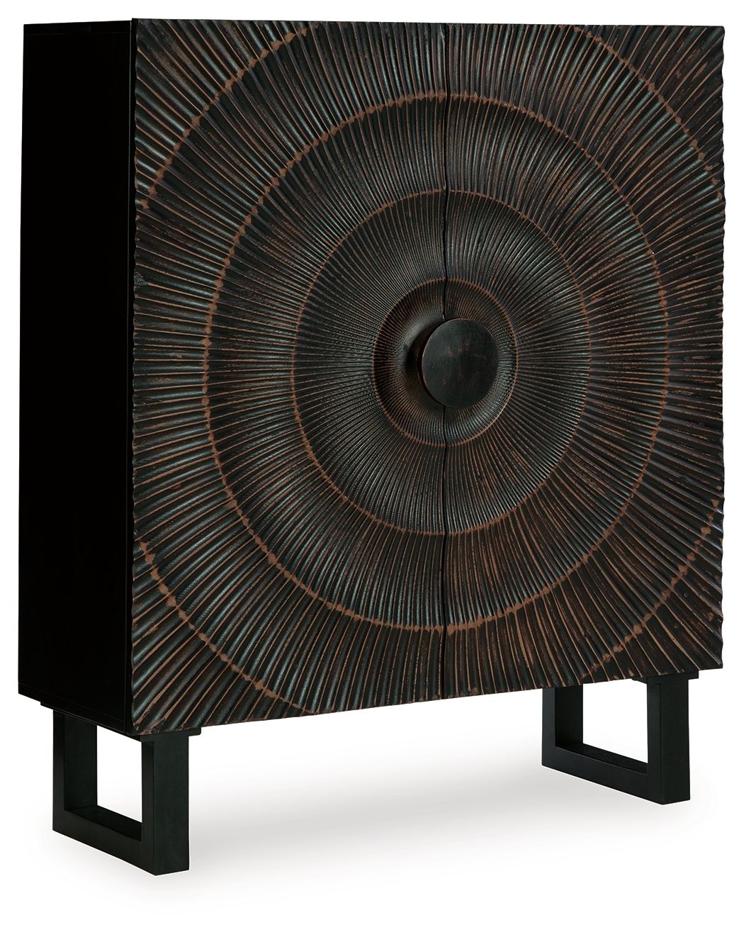 Signature Design by Ashley® Fosterman - Distressed Black - Accent Cabinet | Meri Furniture