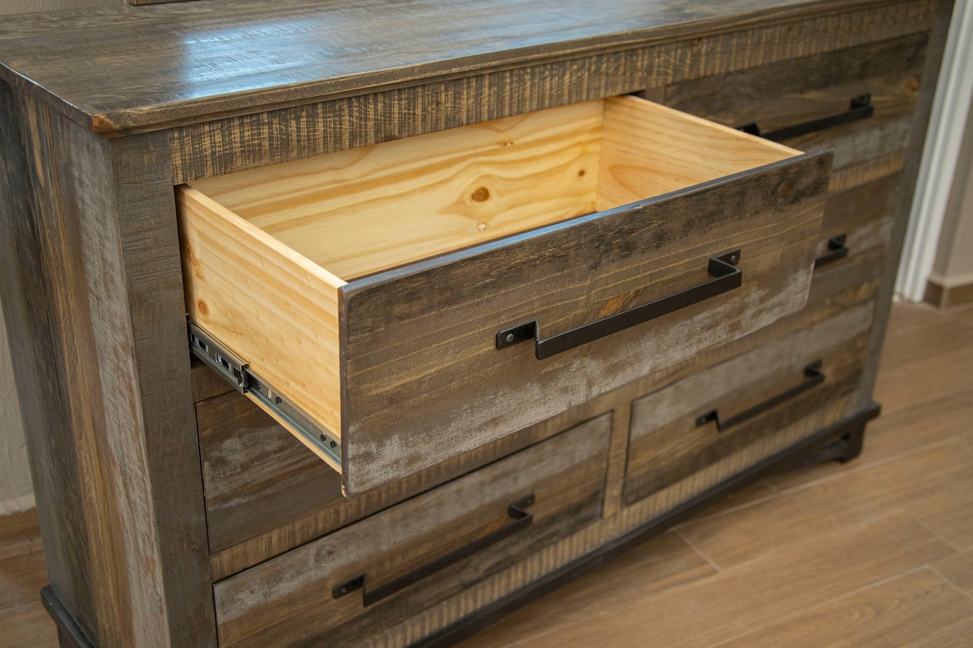 International Furniture Direct Loft Brown - 6 Drawer Dresser - Two Tone Gray / Brown | Meri Furniture