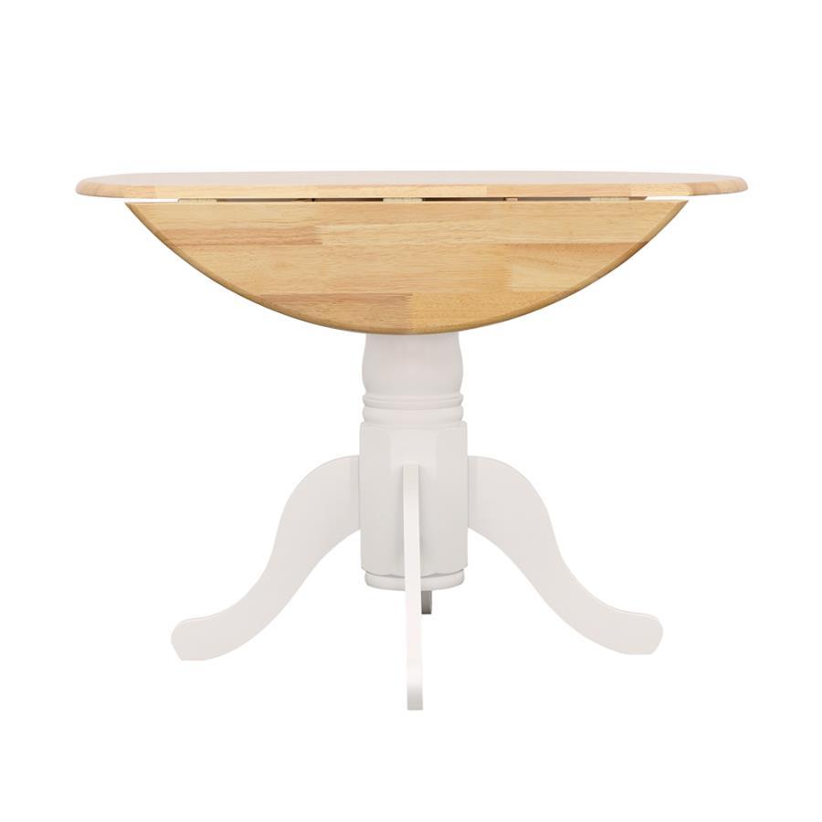Coaster Fine Furniture Allison - Round Drop Leaf Extension Dining Table - White | Meri Furniture